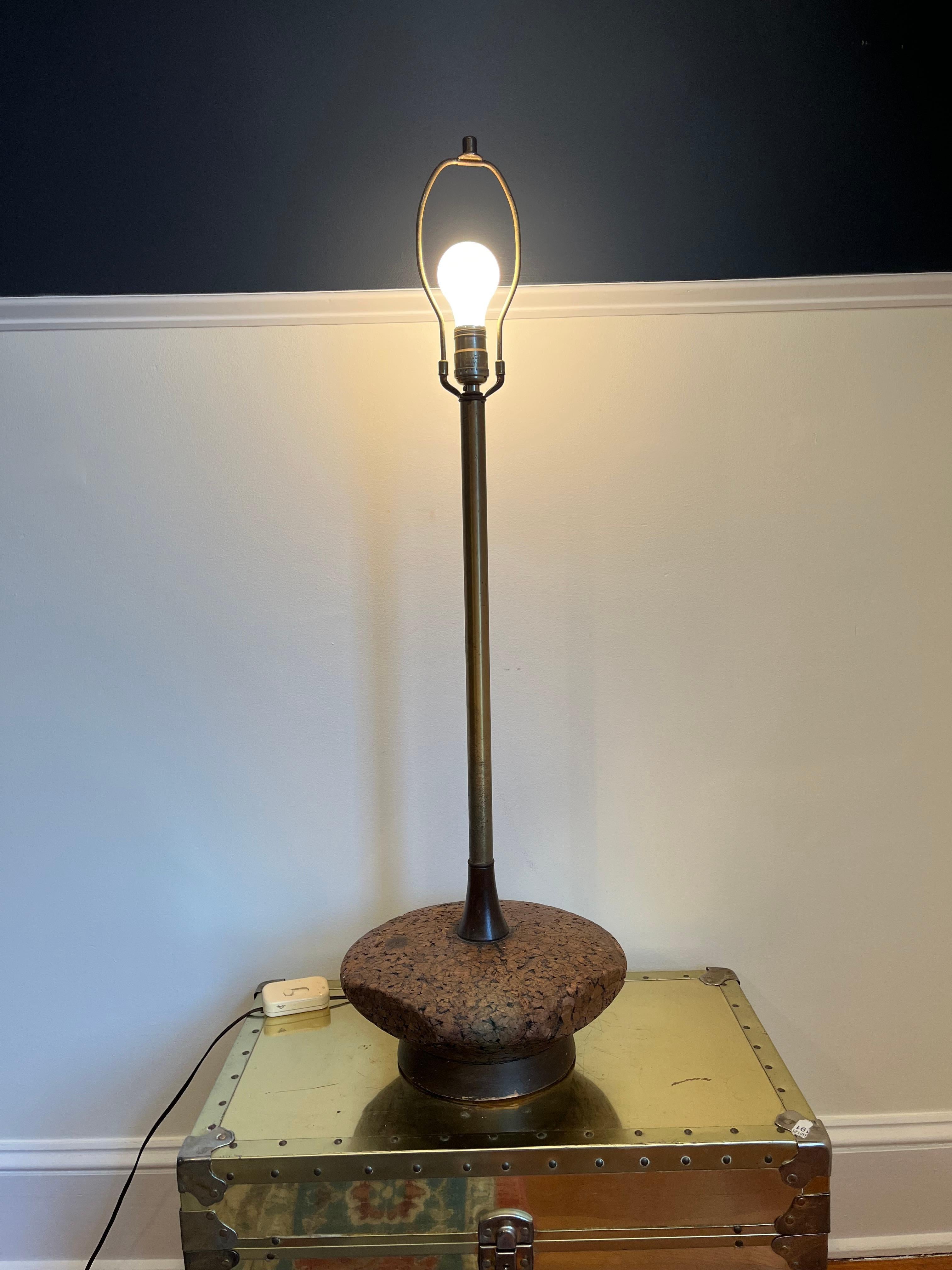 Mid-20th Century Danish Modern Cork Lamp Lynard of California and Septor For Sale