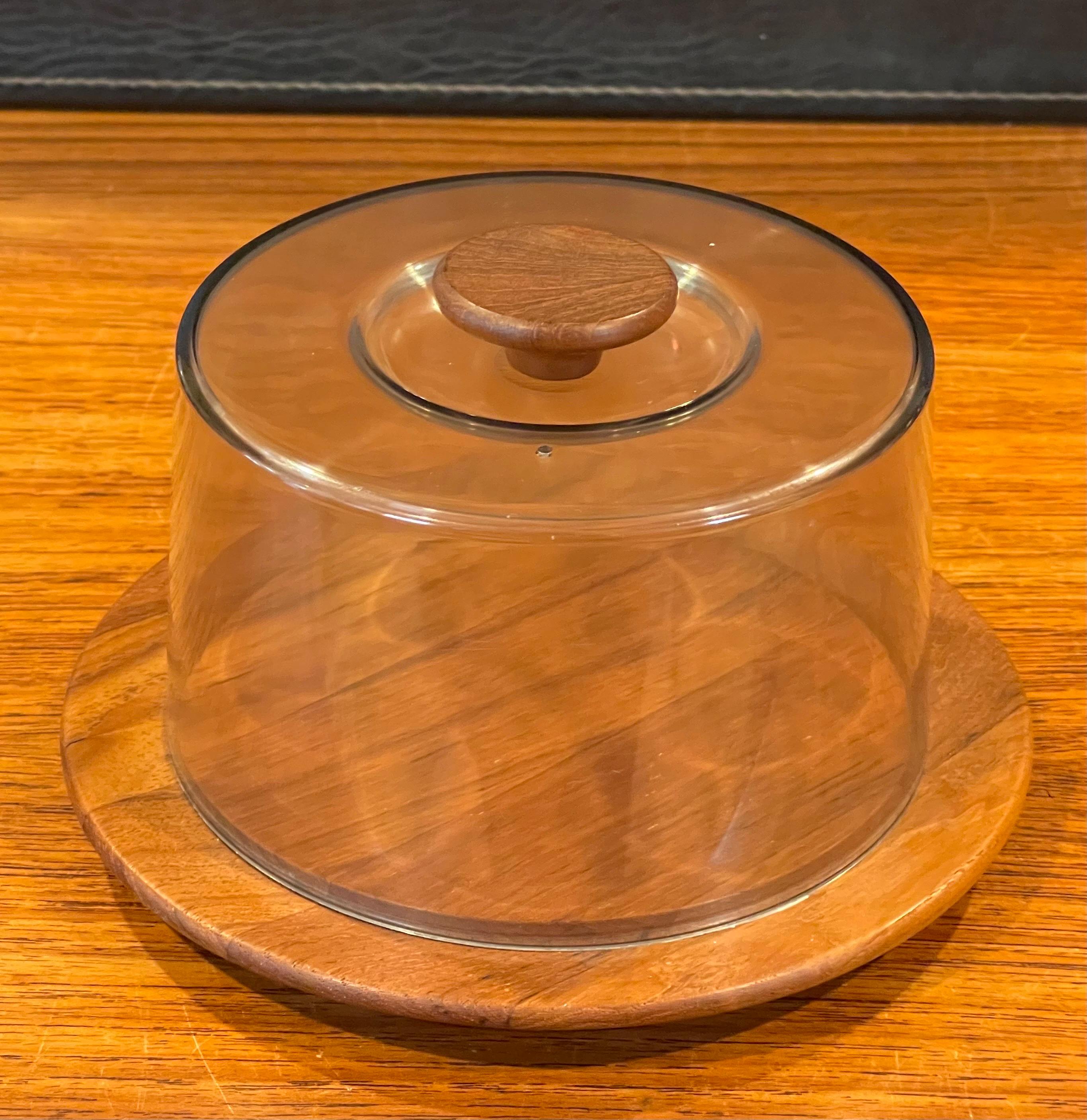 Danish Modern Covered Platter / Server by Luthje Wood For Sale 4