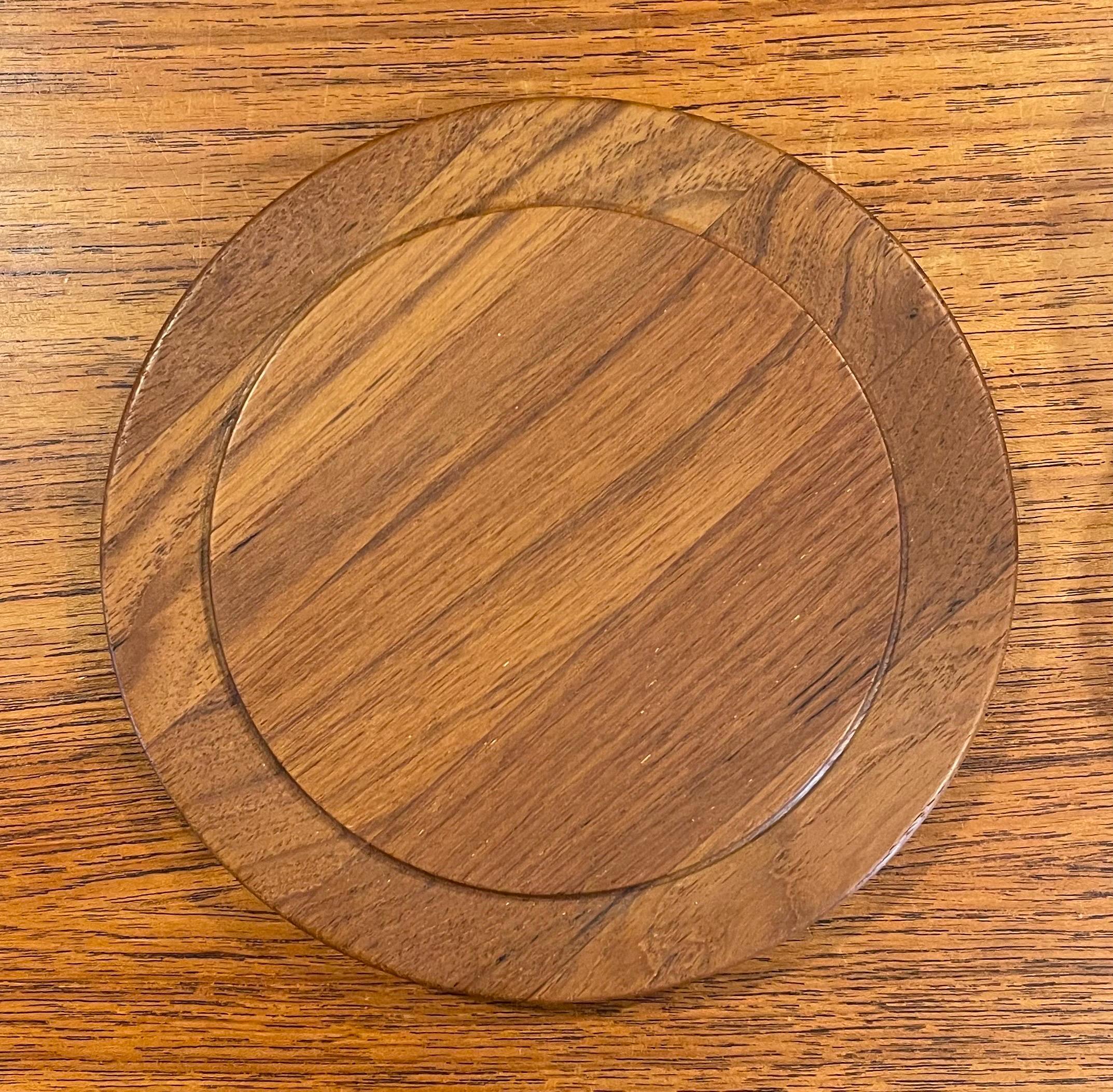 Plastic Danish Modern Covered Platter / Server by Luthje Wood For Sale