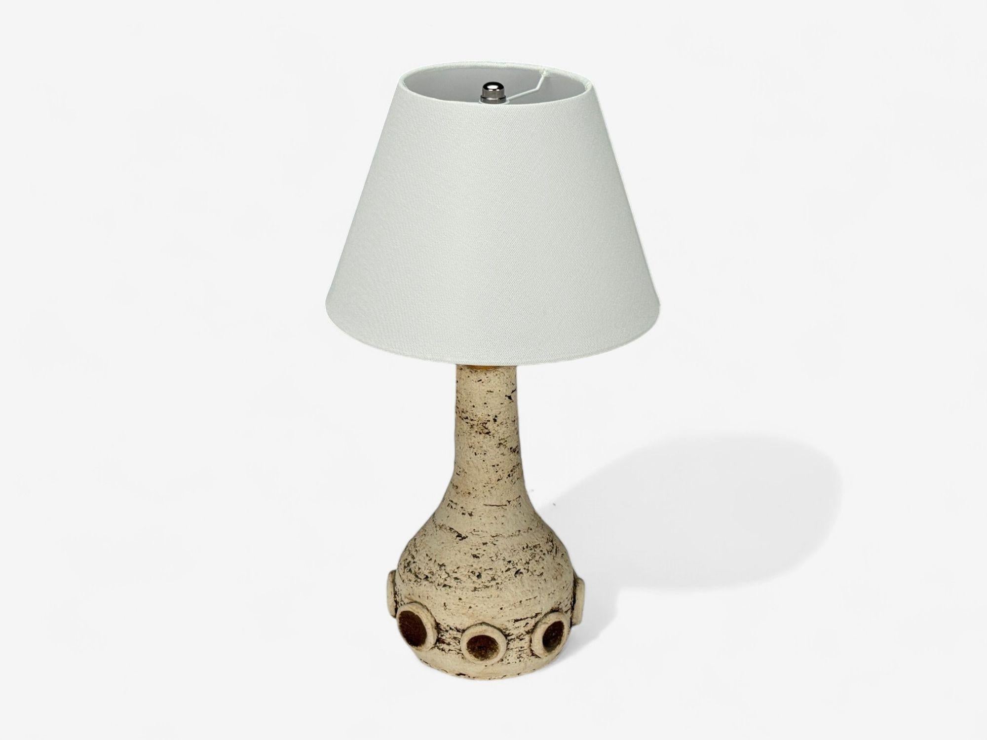 Mid-Century Modern Danish Modern, Crackle Stoneware, Table Lamp, Denmark, 1970s For Sale