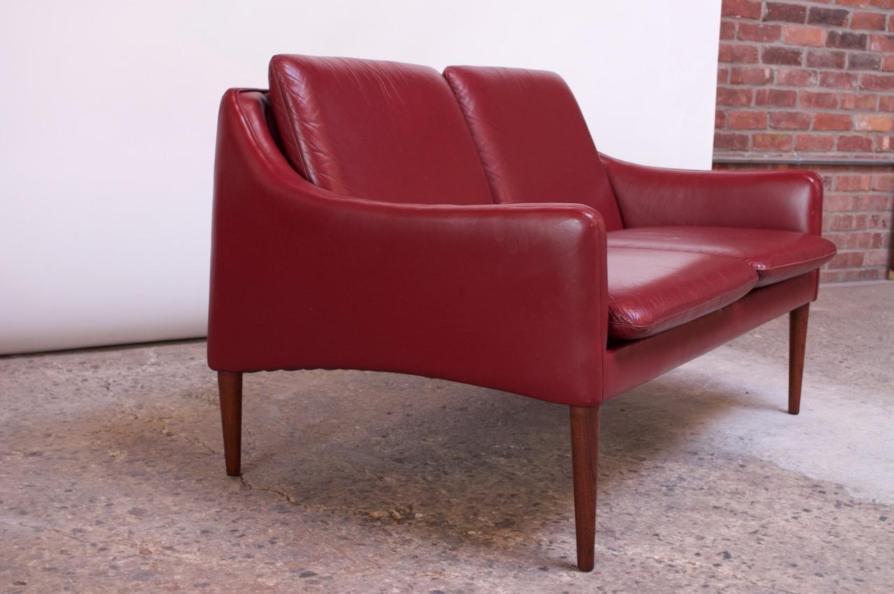 cranberry leather sofa