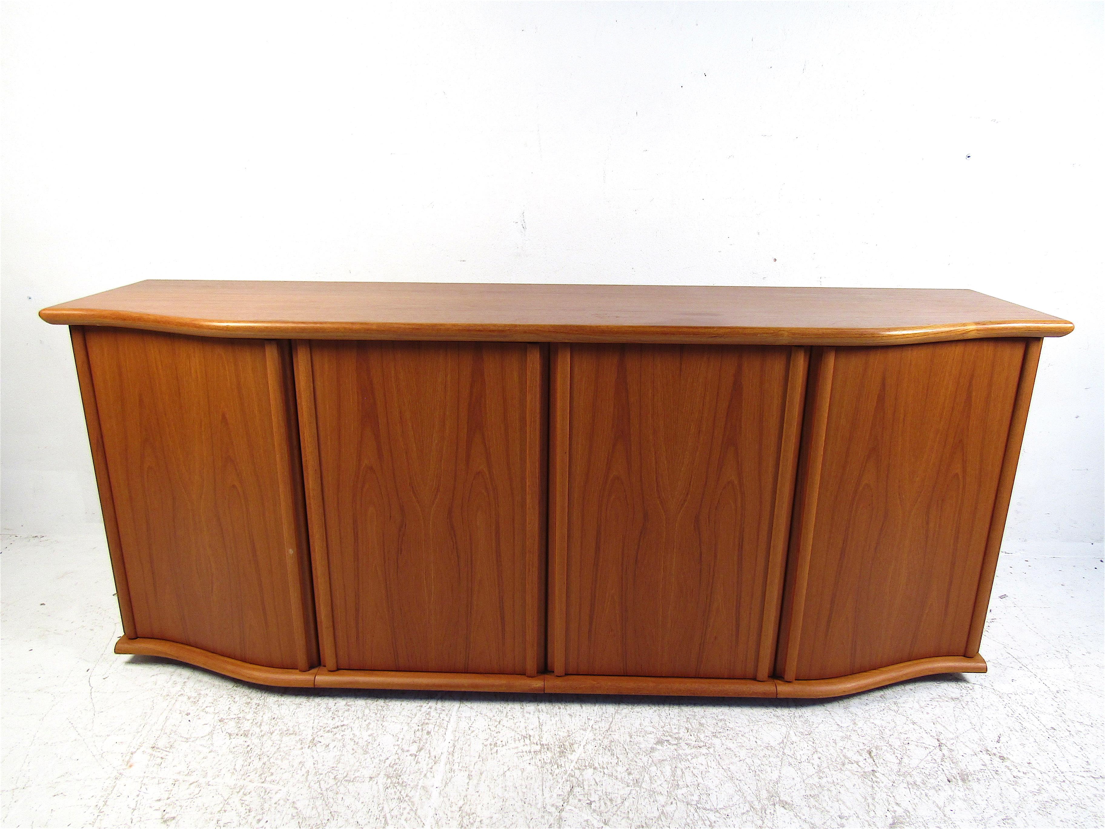 Unusual Danish modern credenza by Skovby. Please confirm item location with dealer (NJ or NY).