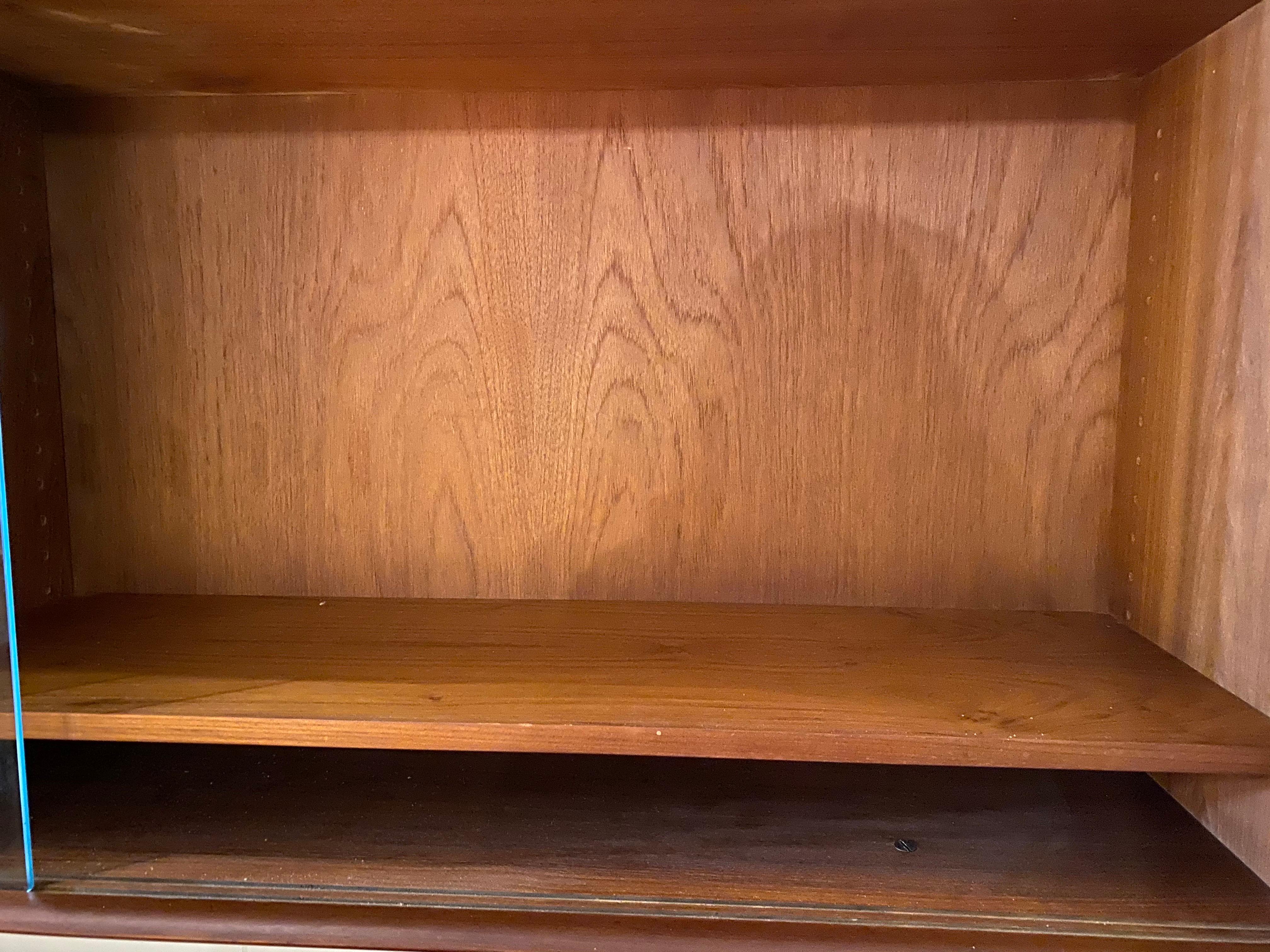 Glass Danish Modern Credenza with a Detachable Hutch Designed by Johannes Aasbjerg