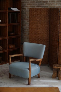 Danish Modern, Curved Lounge Chair in Oak, Attributed to Viggo Boesen, 1950s