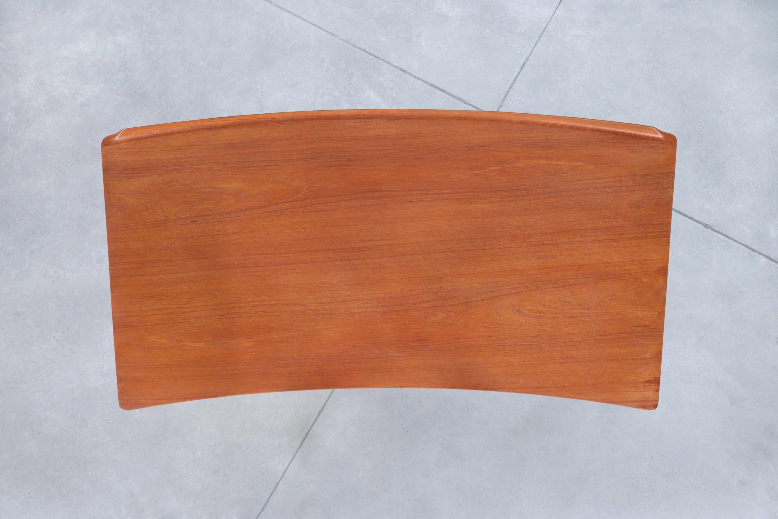 Danish Modern Curved Teak Desk by Svend Aage Madsen 6