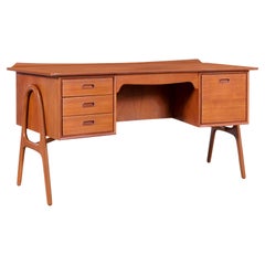 Danish Modern Curved Teak Desk by Svend Aage Madsen