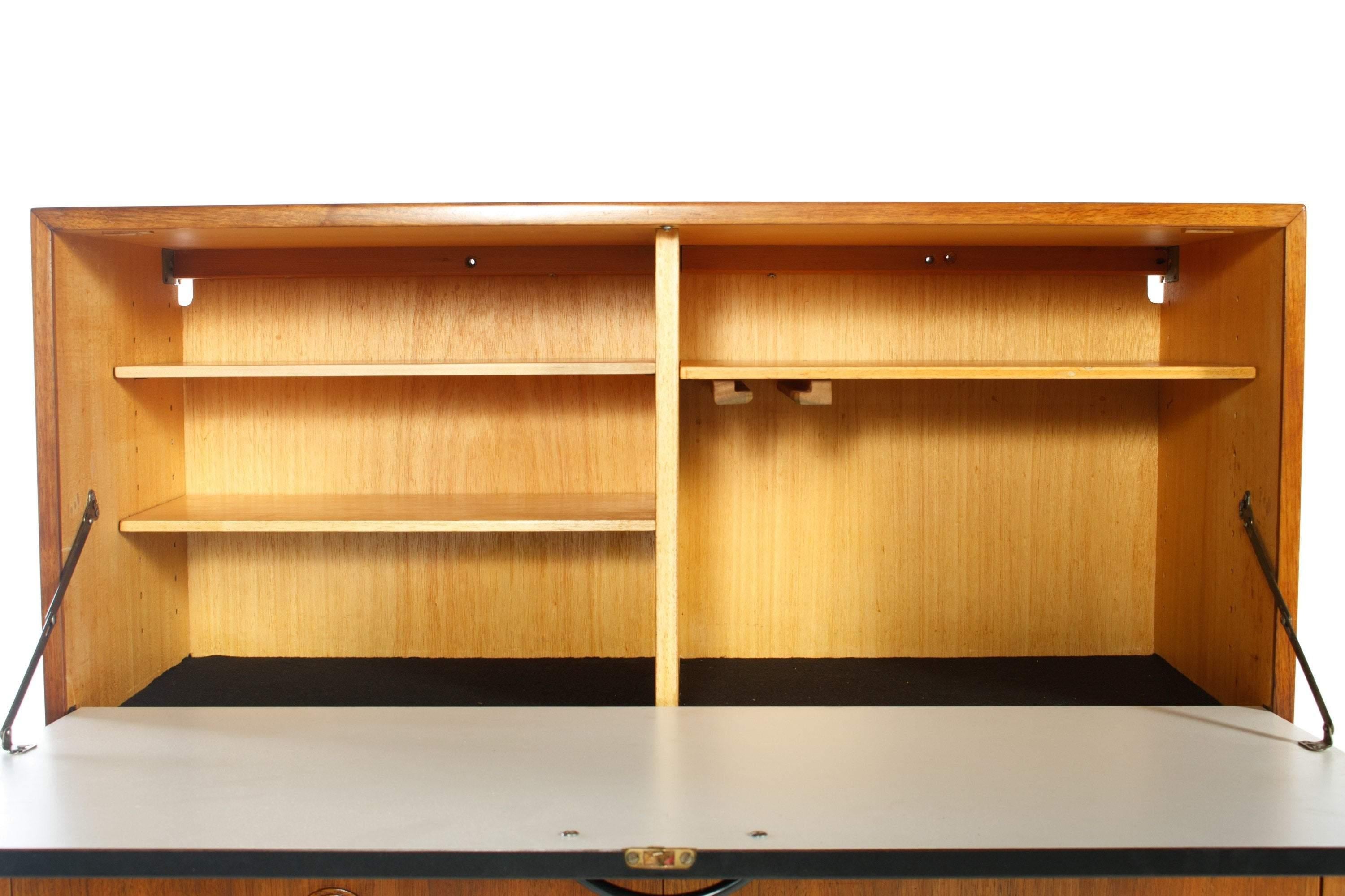 Danish Modern Custom Bar Cabinet / Secretary Desk by H.G. Furniture, 1960s For Sale 5