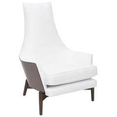 Danish Modern Dark Walnut Lounge Chair, Ib Kofod Larsen