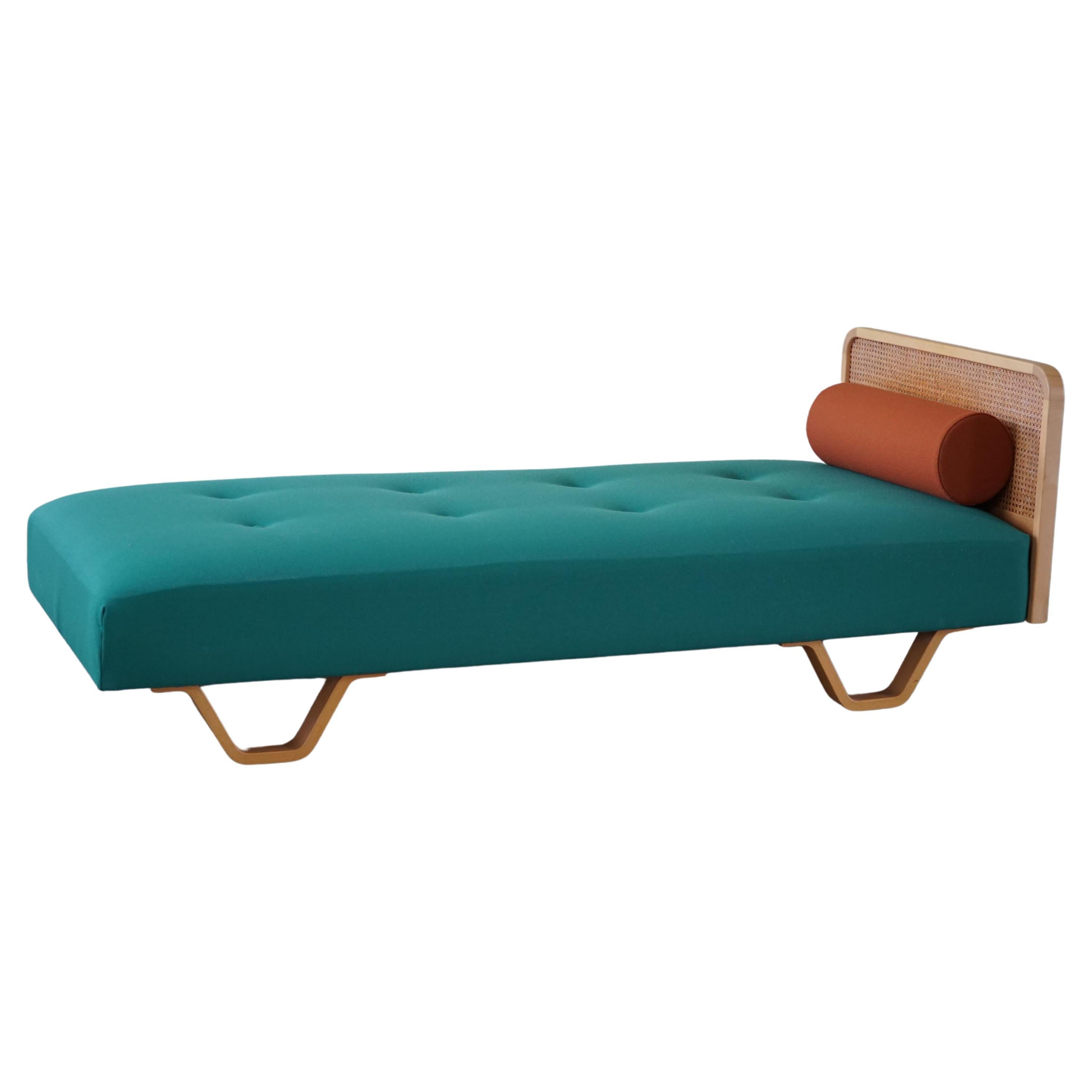 Danish Modern Daybed, Reupholstered in Kvadrat Fabric, Made by GETAMA, 1980s 