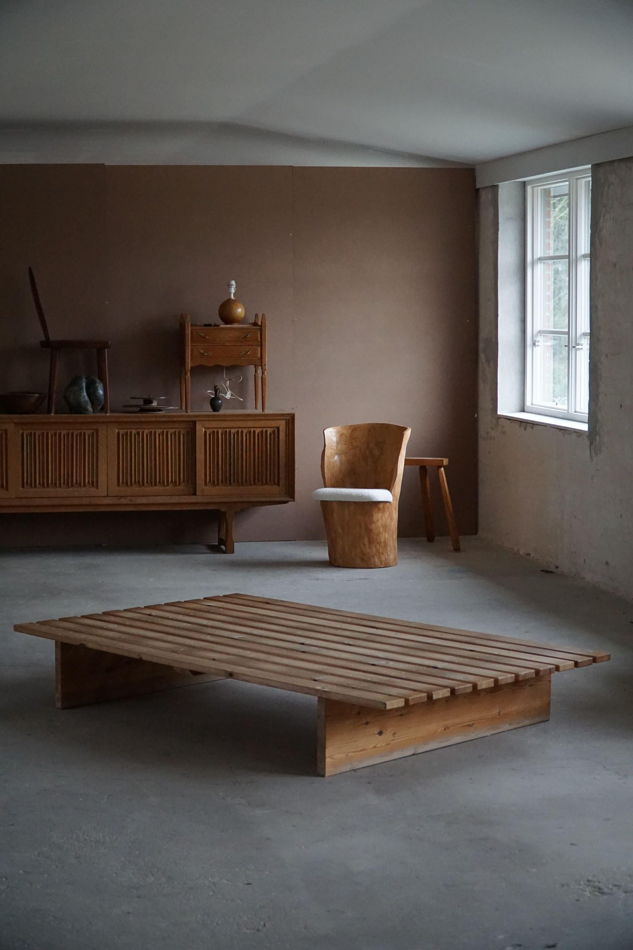 Sofá-cama moderno danés, retapizado, de pino, por Nyt i Bo, años 70 Lana en venta
