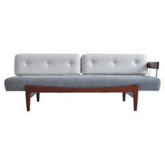 Danish Modern Daybed / Sofa by Ib Kofod-Larsen in Teak Wood and Kvadrat Wool