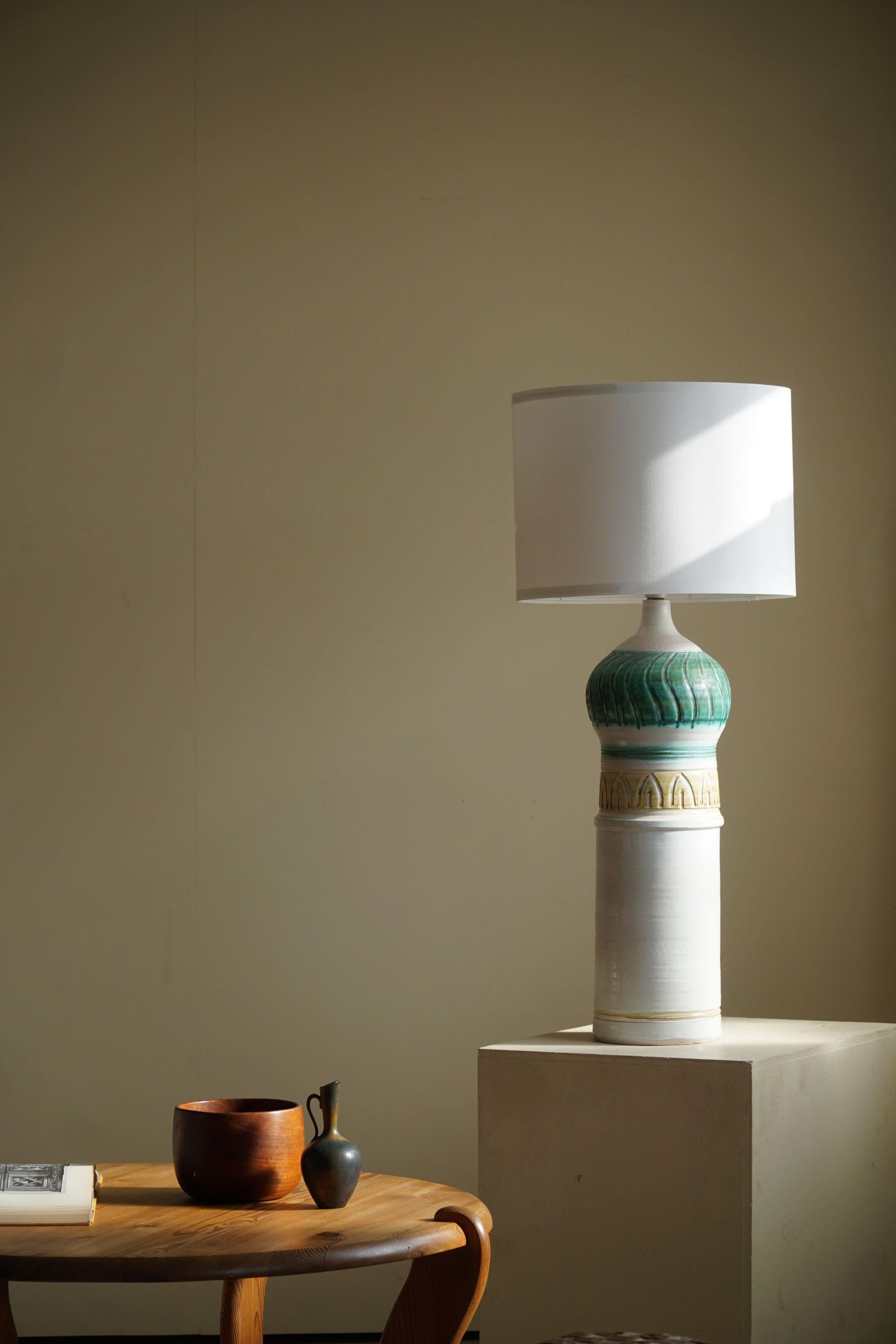 Scandinavian Modern Danish Modern Decorative Ceramic Floor Lamp, Made in 1970s For Sale