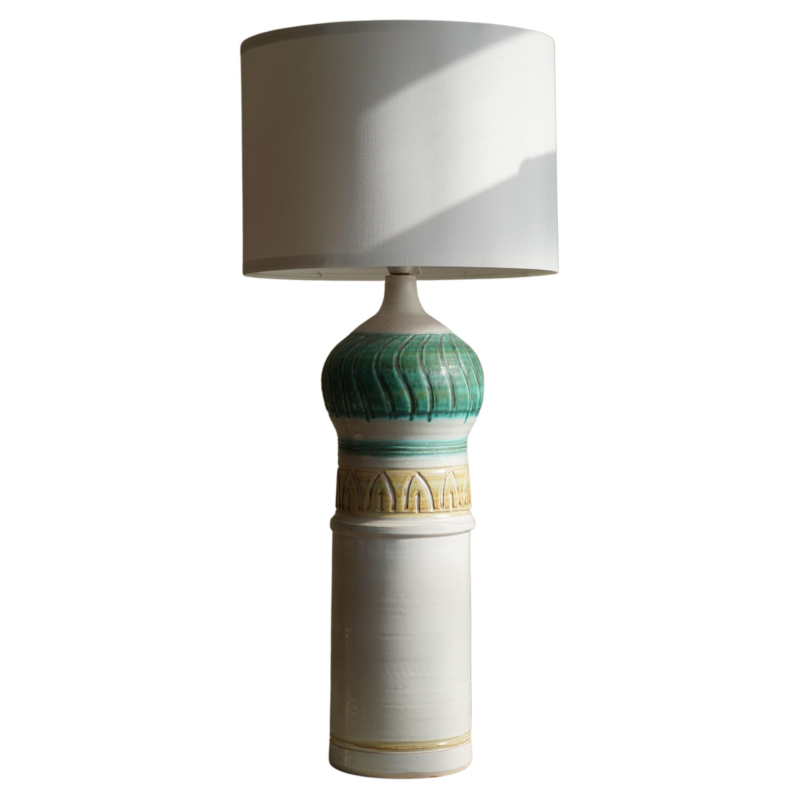 Danish Modern Decorative Ceramic Floor Lamp, Made in 1970s