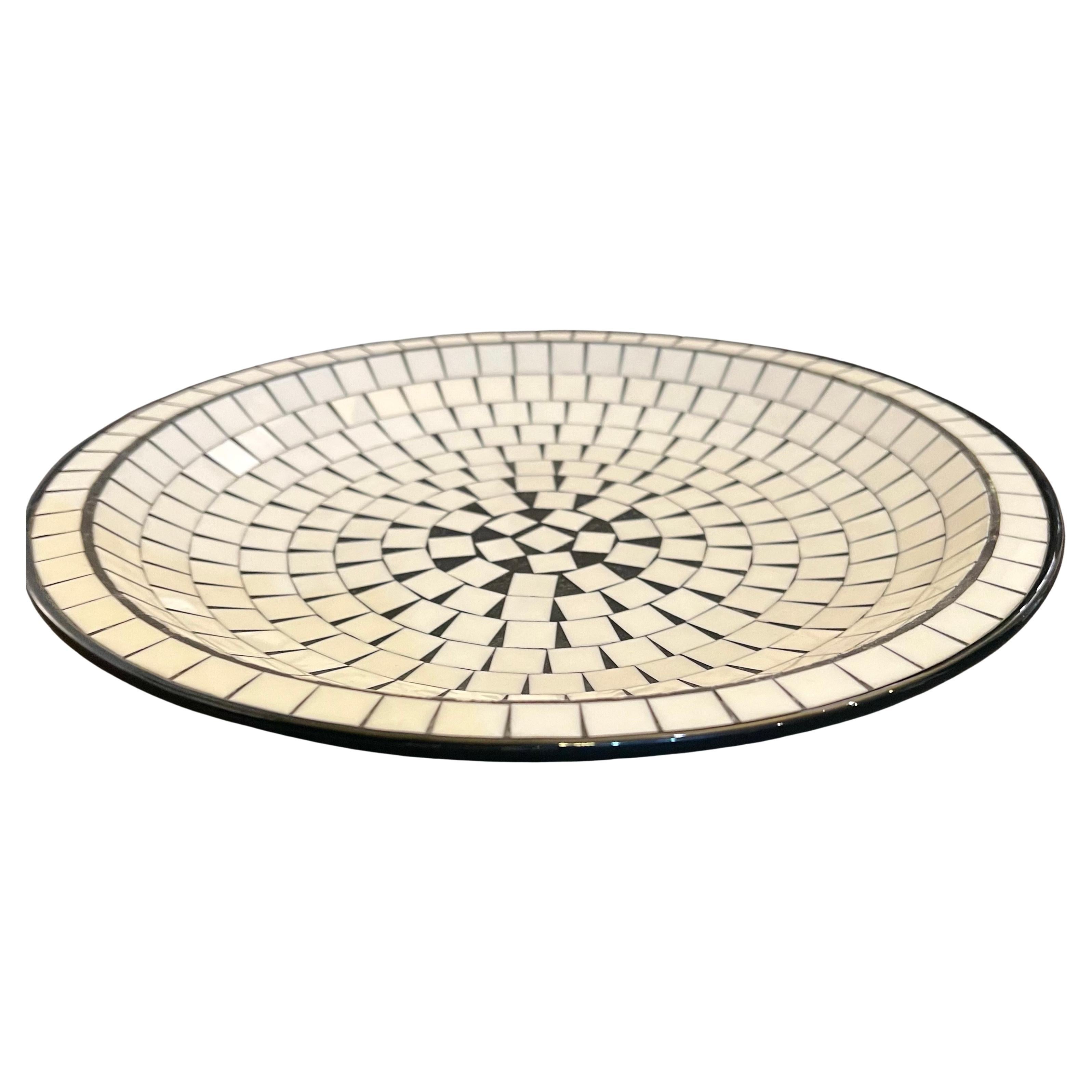 Gorgeous Decorative Made in Denmark Large Bowl with mosaic tile beautiful tile well done piece , excellent condition circa 1970's a piece of art.
