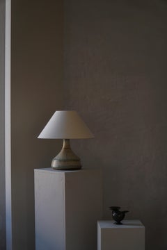 Danish Modern, Decorative Stoneware Table Lamp with Flared Base, Denmark, 1960s