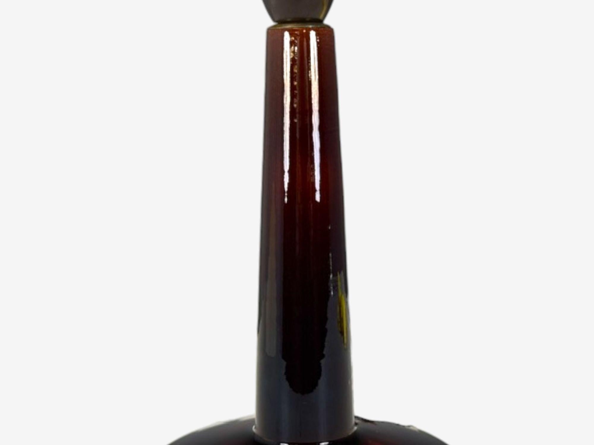 Danish Modern, Deep Red Stoneware, Table Lamp, Denmark, 1960s In Good Condition For Sale In Manhasset, NY