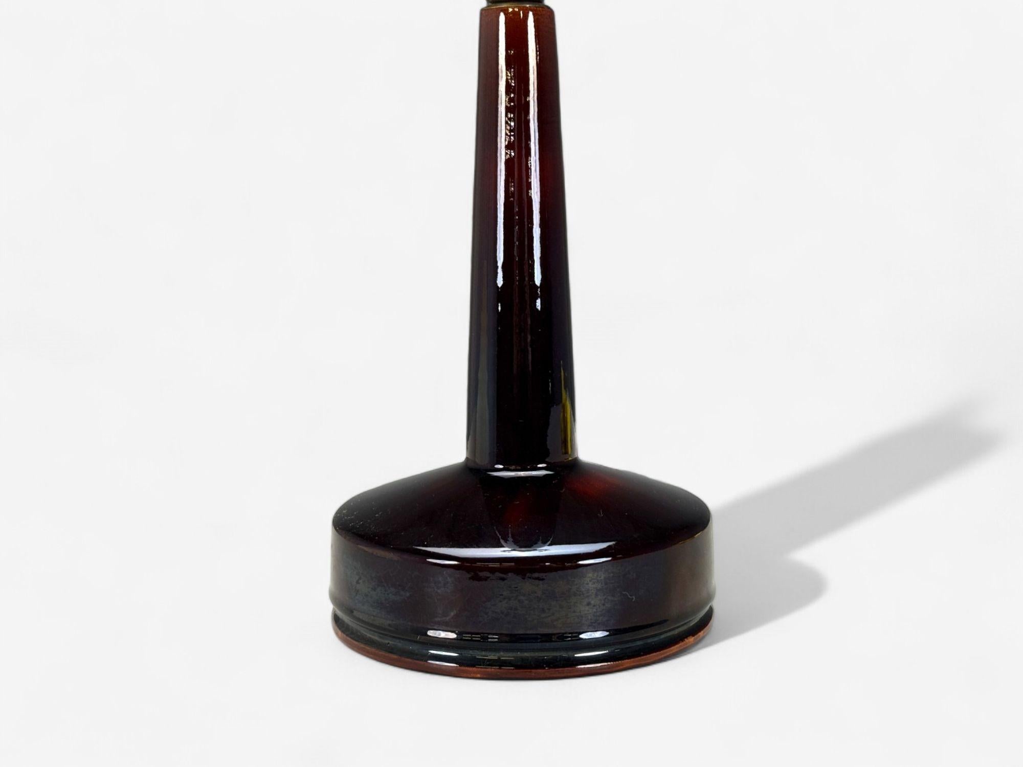 Danish Modern, Deep Red Stoneware, Table Lamp, Denmark, 1960s For Sale 1
