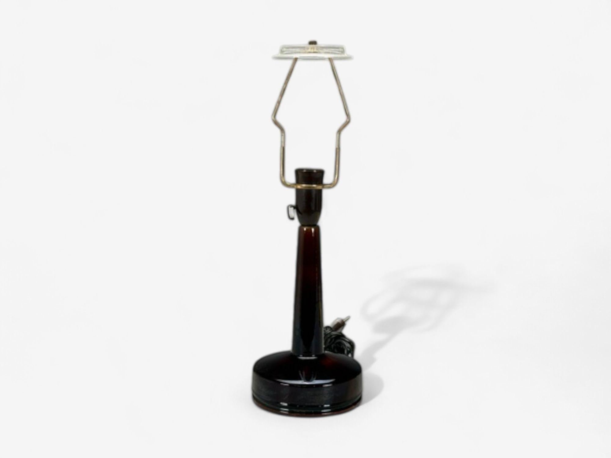 Danish Modern, Deep Red Stoneware, Table Lamp, Denmark, 1960s For Sale 2