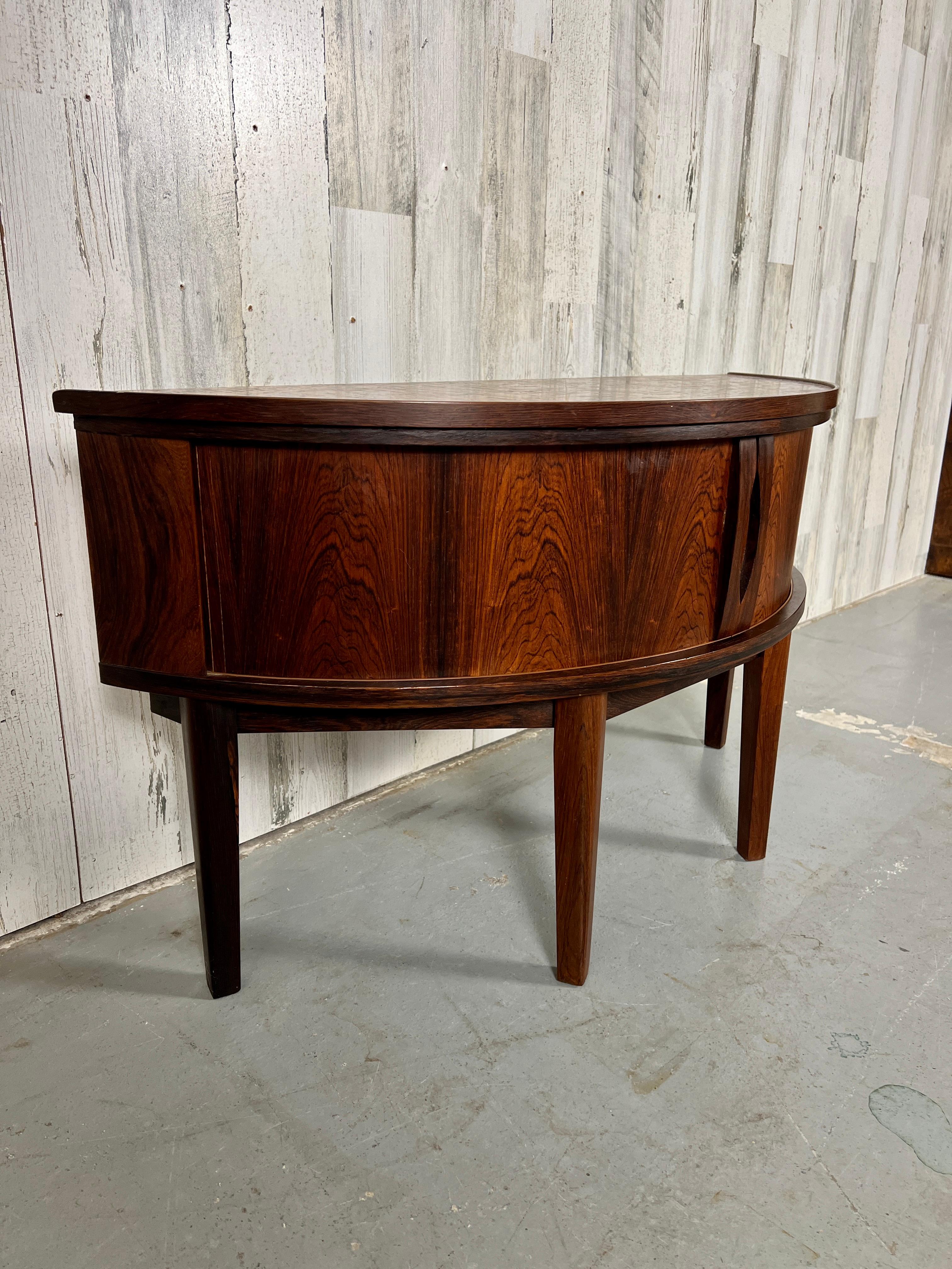Scandinavian Modern Danish Modern Demi Lune Table For Sale