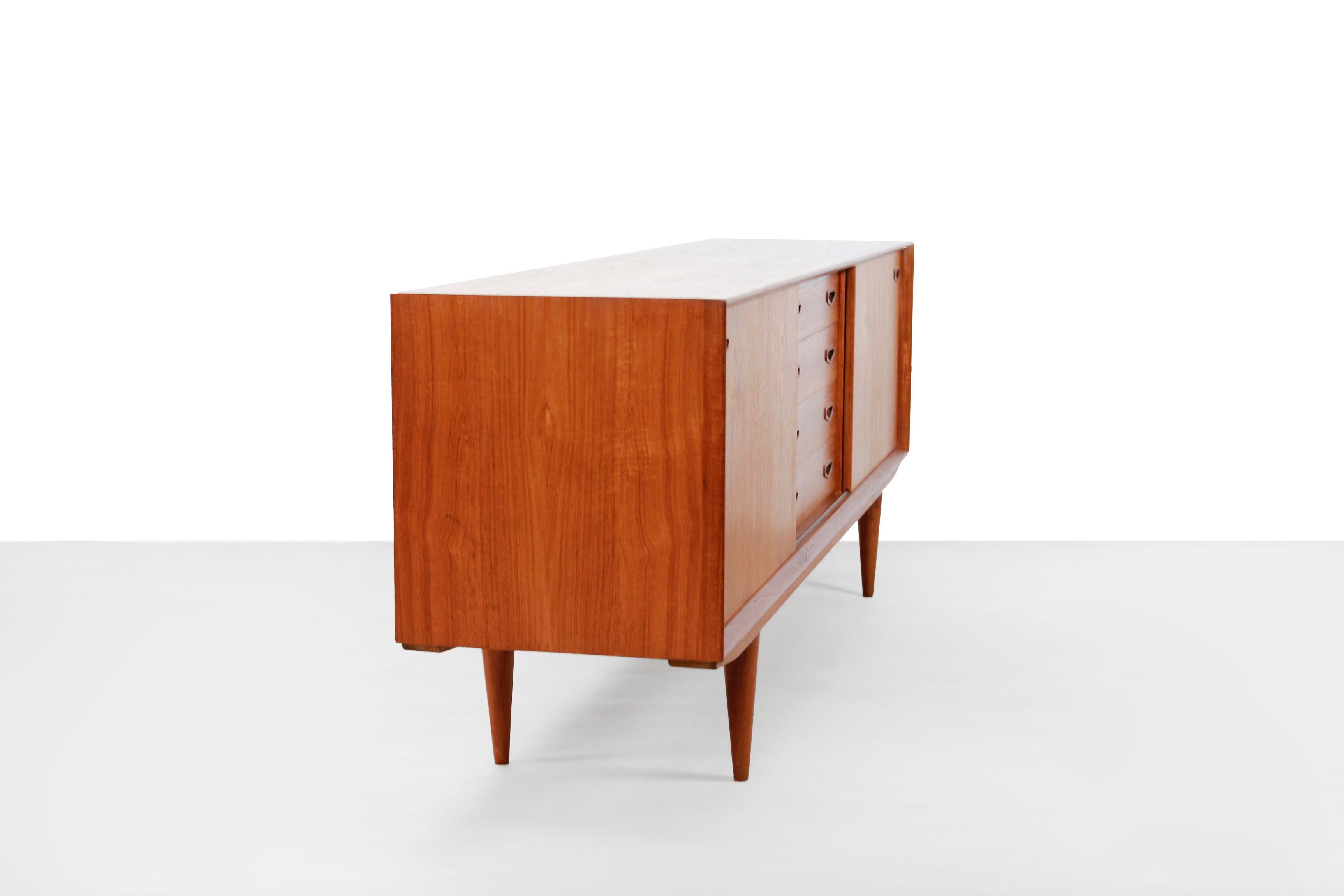 Danish Modern Design Sideboard Credenza from Clausen and Son in Teak, 1960s 1