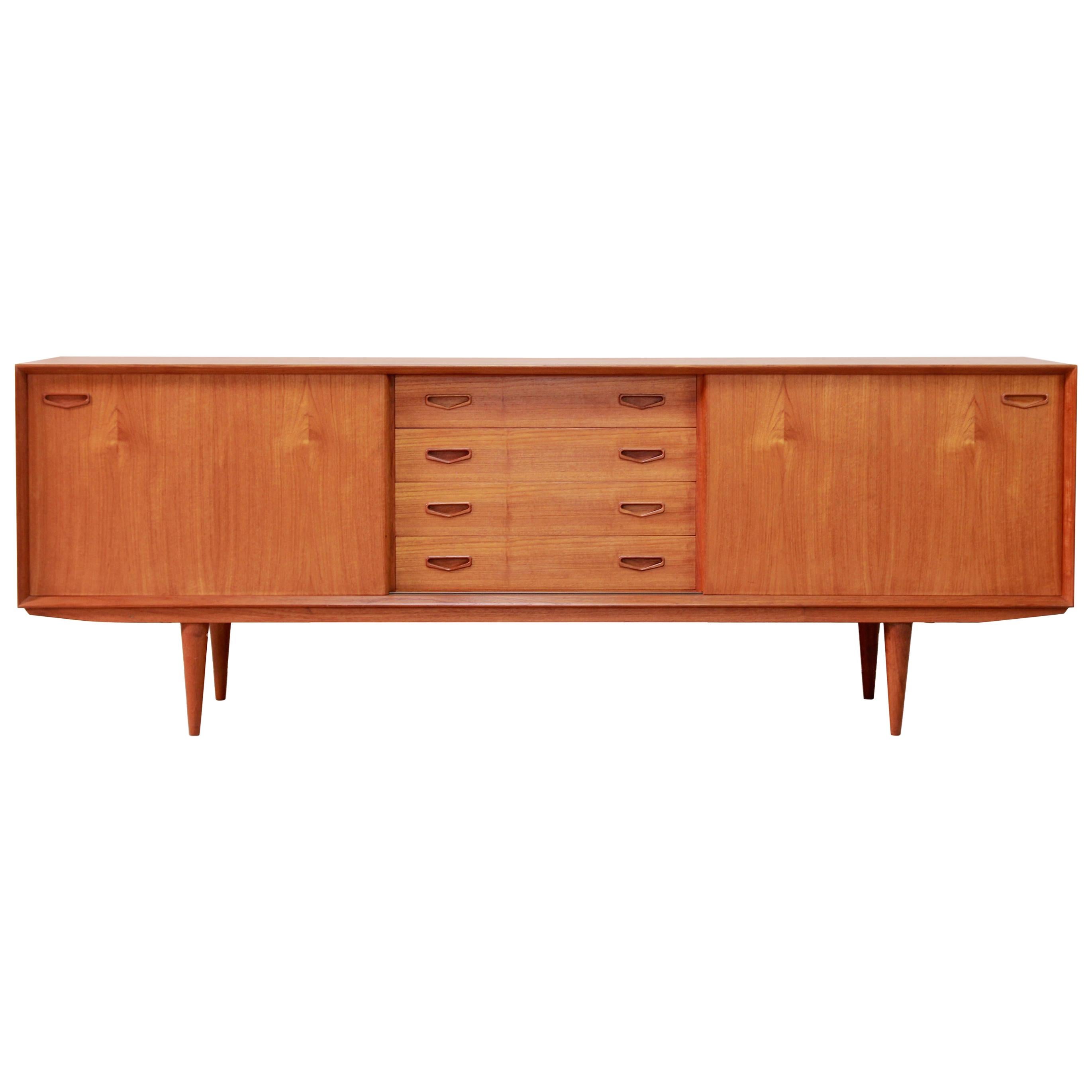 Danish Modern Design Sideboard Credenza from Clausen and Son in Teak, 1960s