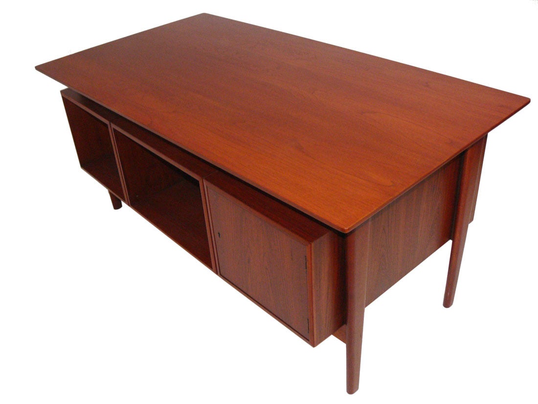 Wood Danish Modern Desk by Peter Hvidt and Orla Mølgaard Nielsen