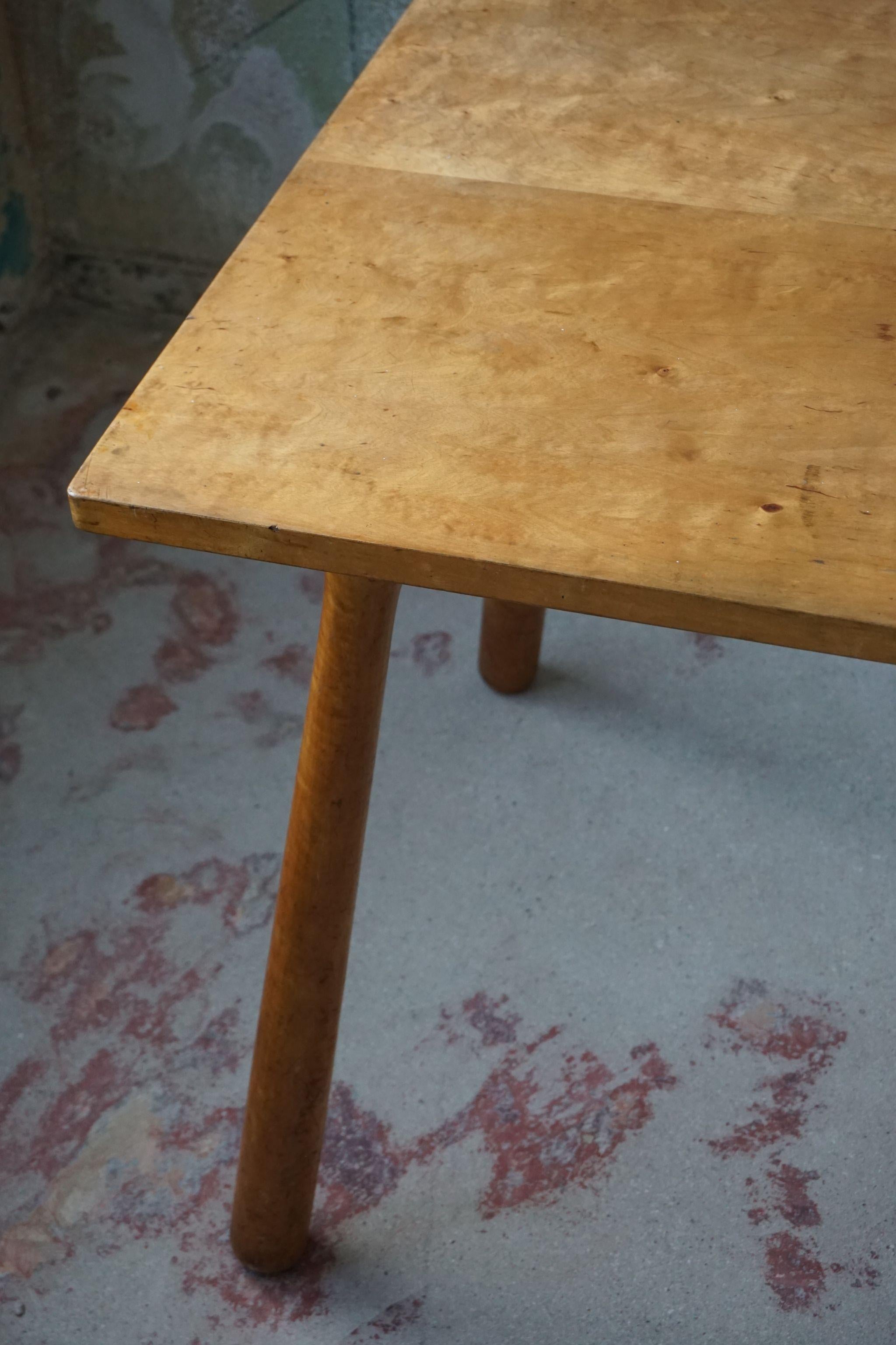 Danish Modern Desk / Dining Table in Birch Attributed to Philip Arctander, 1940s 5