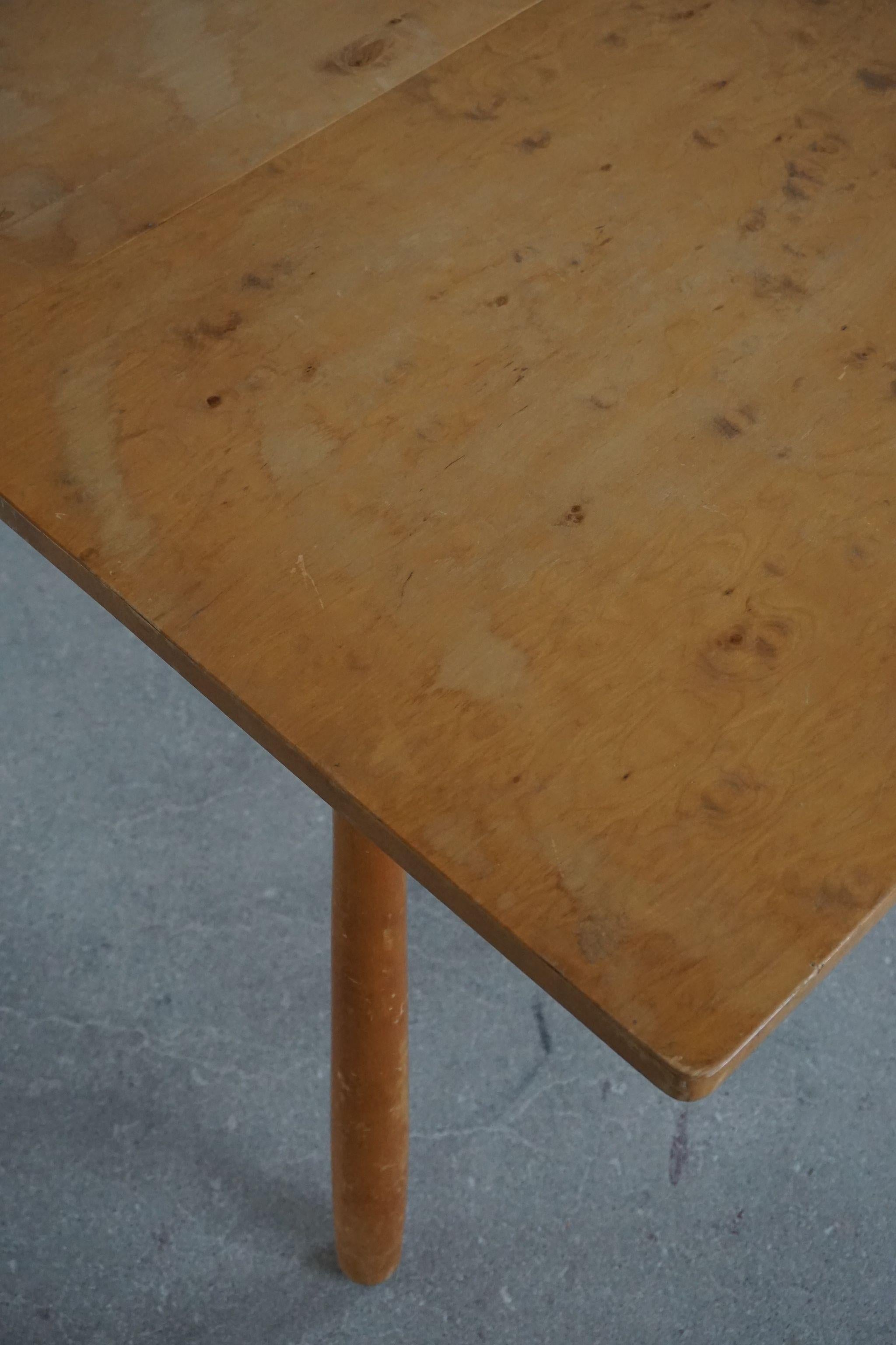 Danish Modern Desk / Dining Table in Birch Attributed to Philip Arctander, 1940s For Sale 8