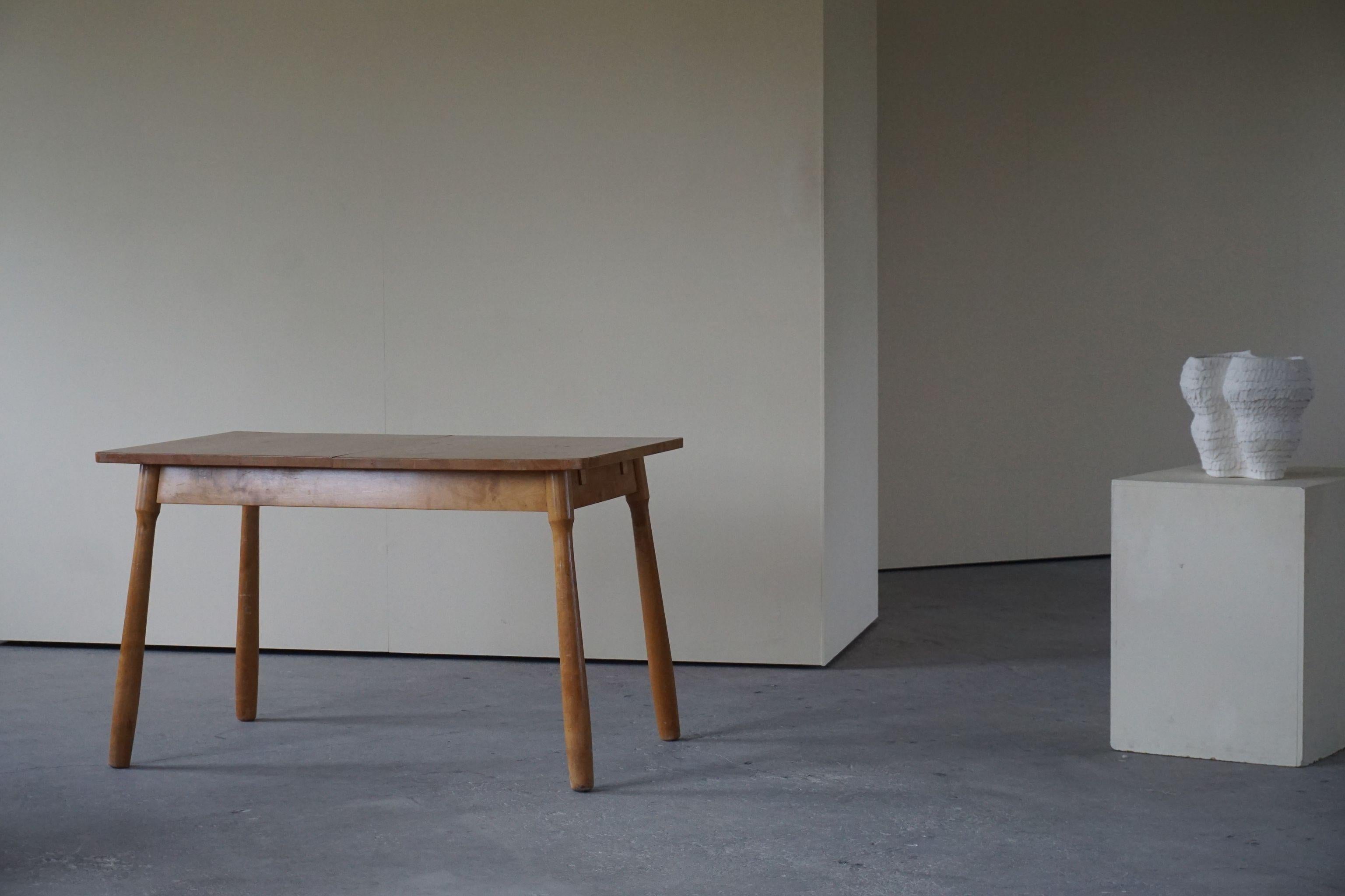 Mid-20th Century Danish Modern Desk / Dining Table in Birch Attributed to Philip Arctander, 1940s