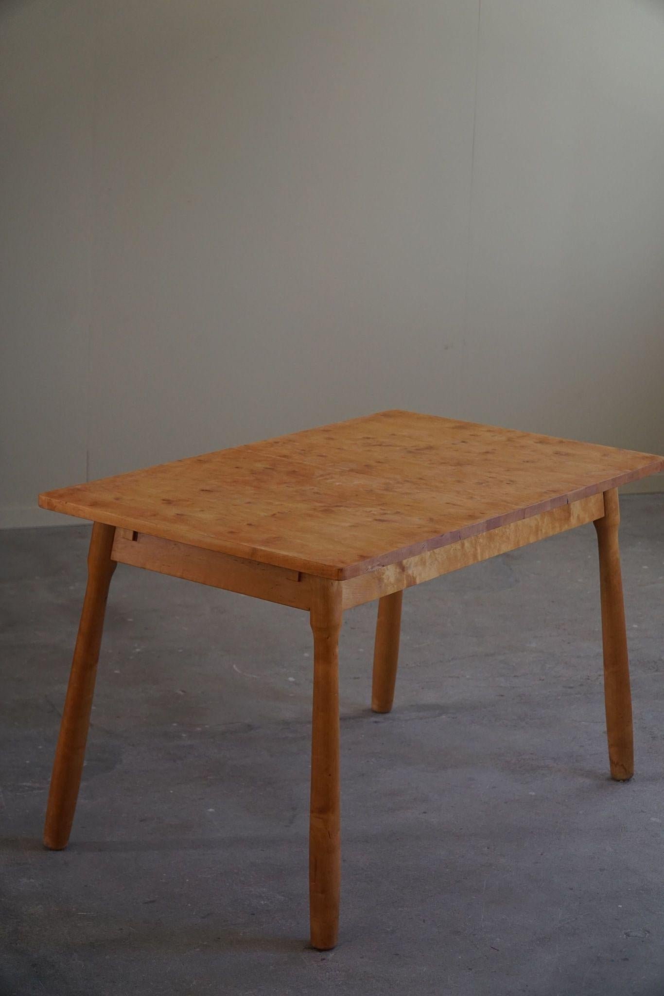 20th Century Danish Modern Desk / Dining Table in Birch Attributed to Philip Arctander, 1940s For Sale