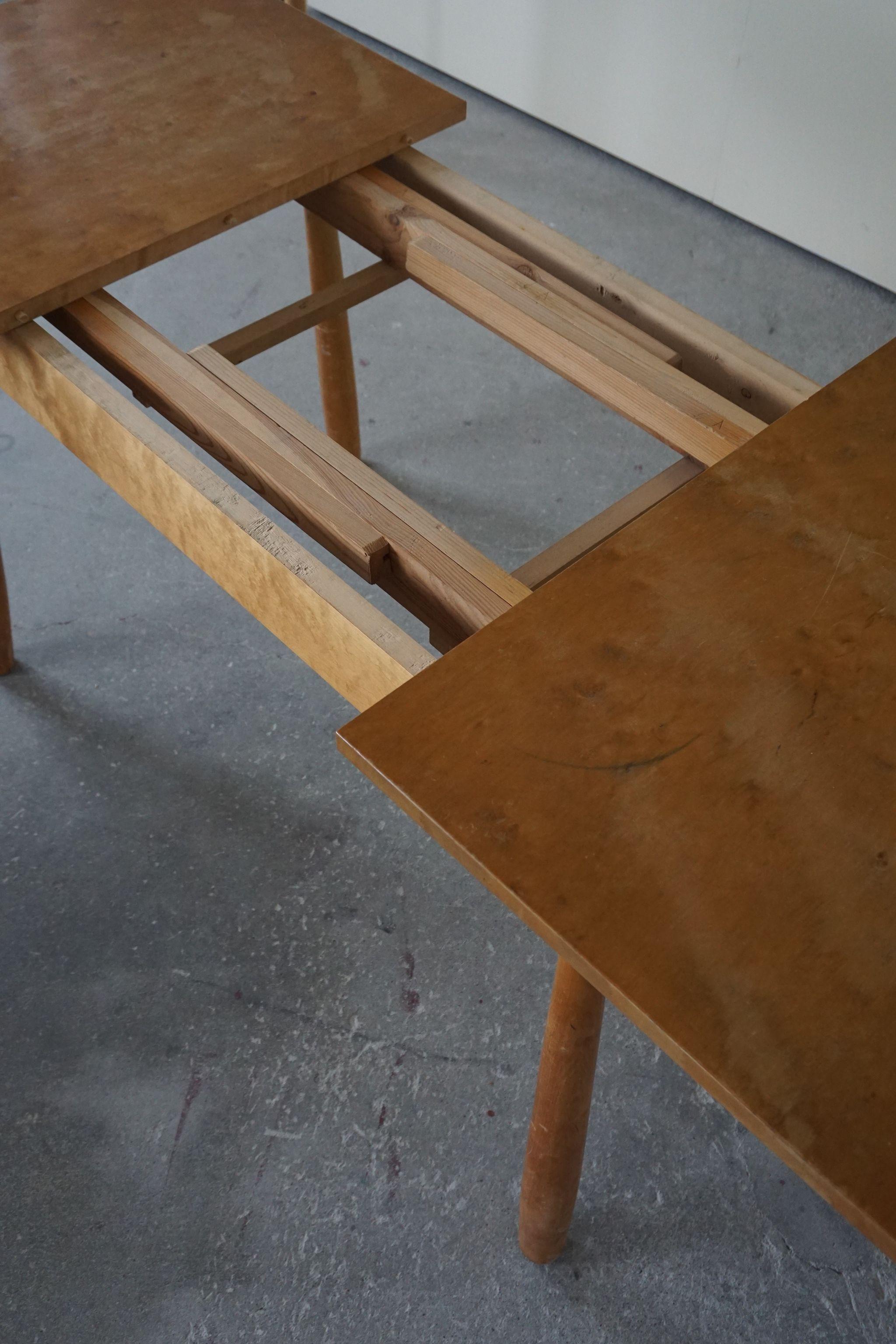 Danish Modern Desk / Dining Table in Birch Attributed to Philip Arctander, 1940s 1