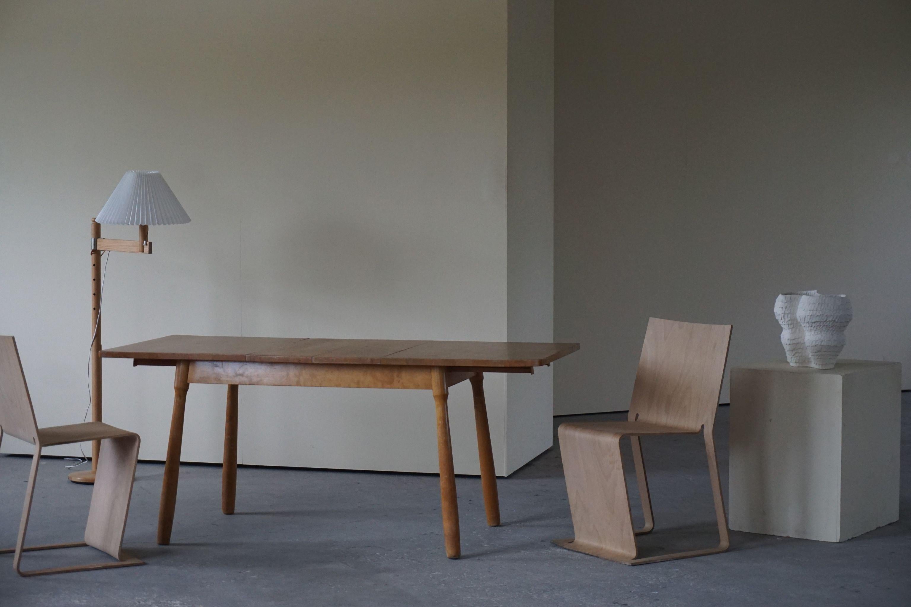 Danish Modern Desk / Dining Table in Birch Attributed to Philip Arctander, 1940s 2