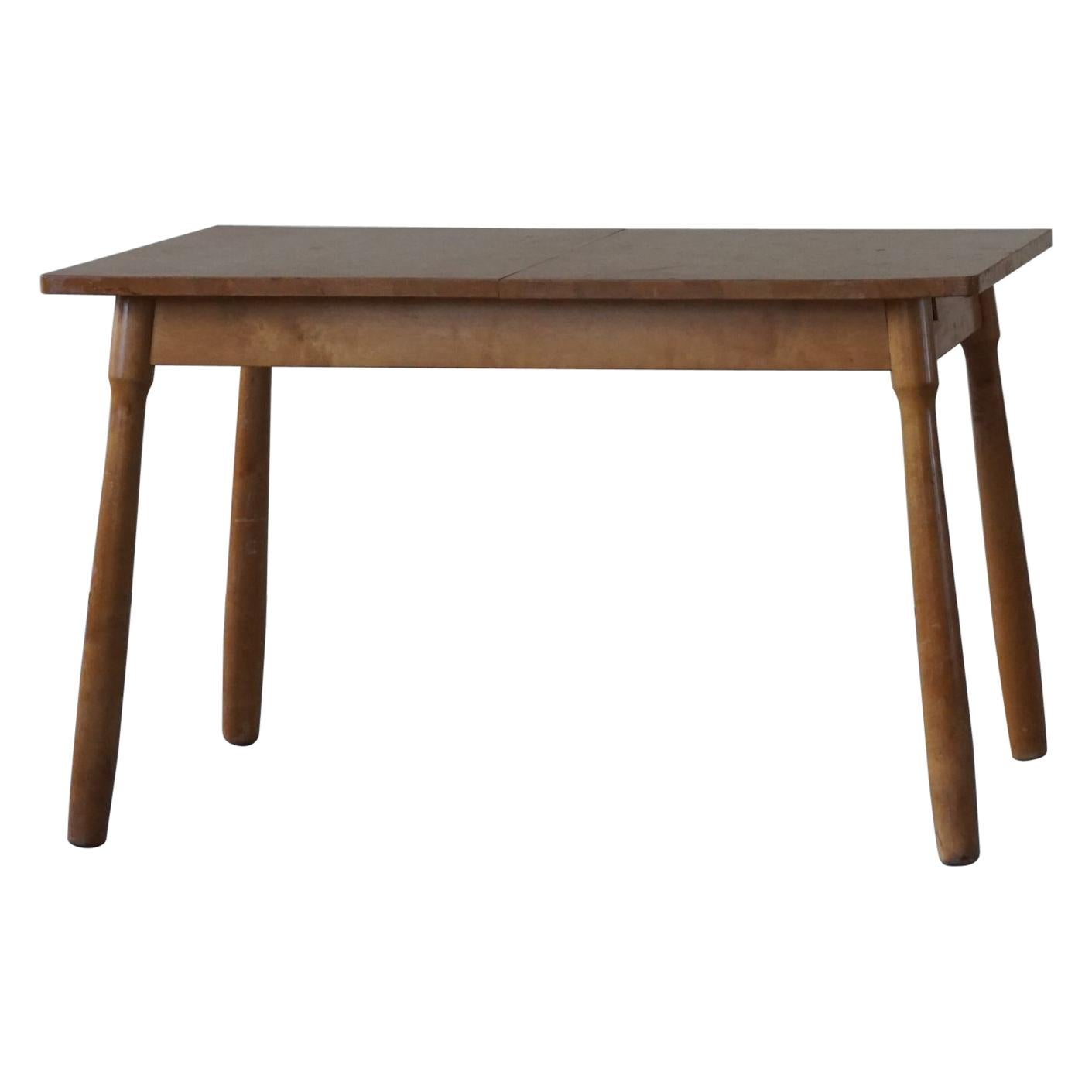 Danish Modern Desk / Dining Table in Birch Attributed to Philip Arctander, 1940s