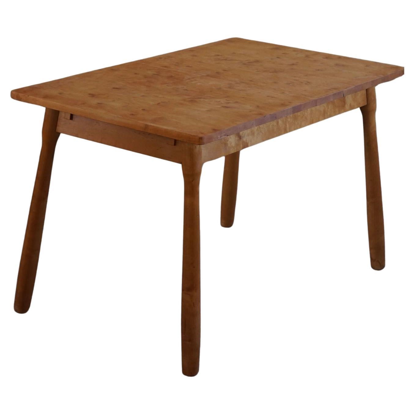 Danish Modern Desk / Dining Table in Birch Attributed to Philip Arctander, 1940s