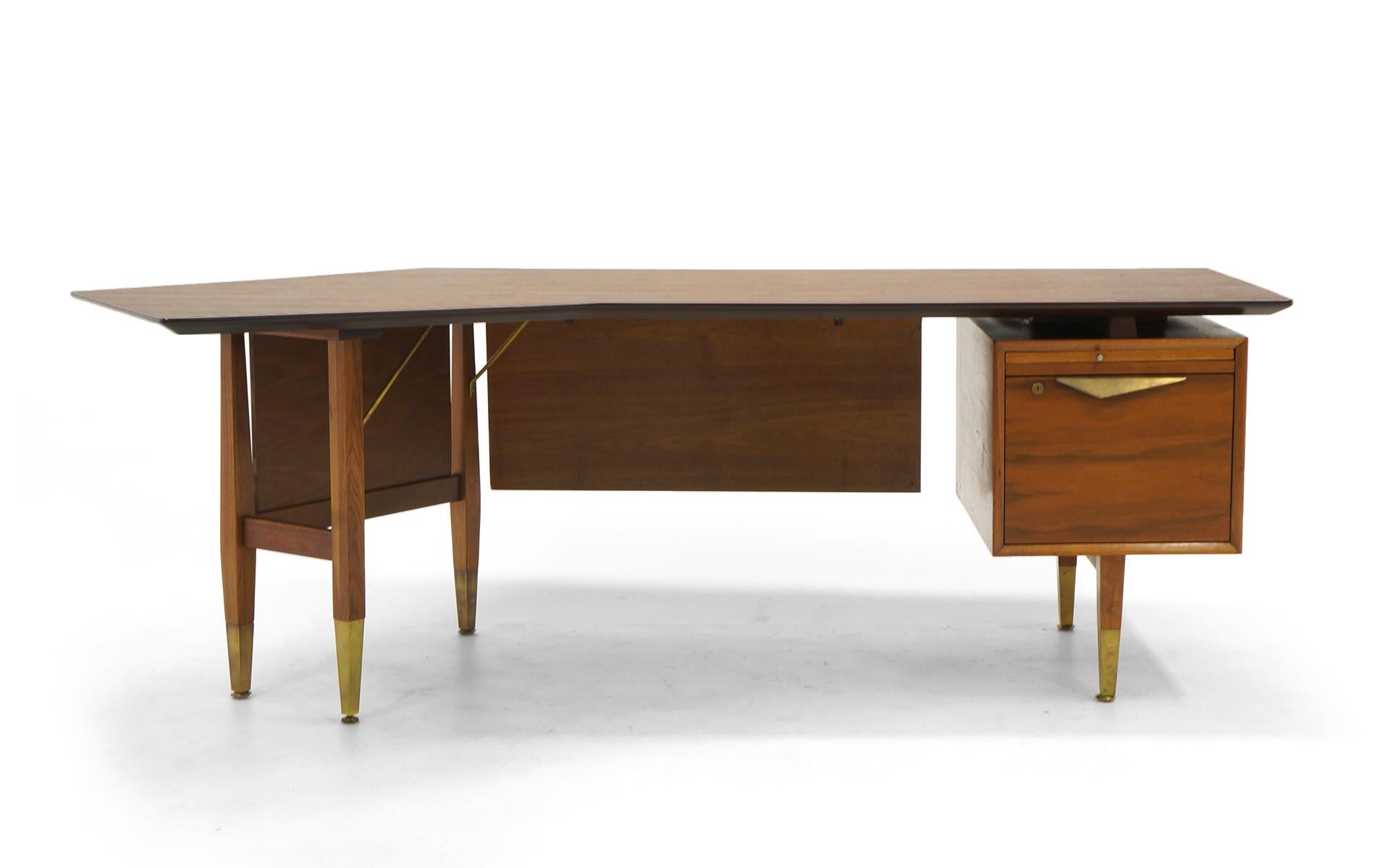 modern desk with modesty panel