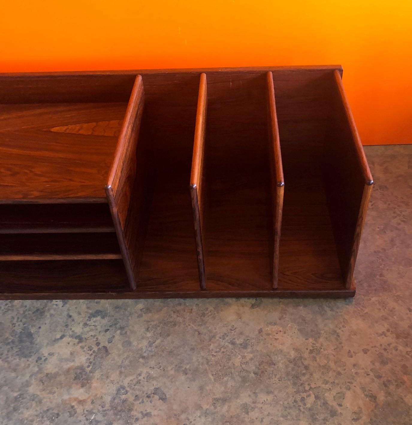 Danish Modern Desk Organizer or Letter Tray in Rosewood by Georg Petersens 6