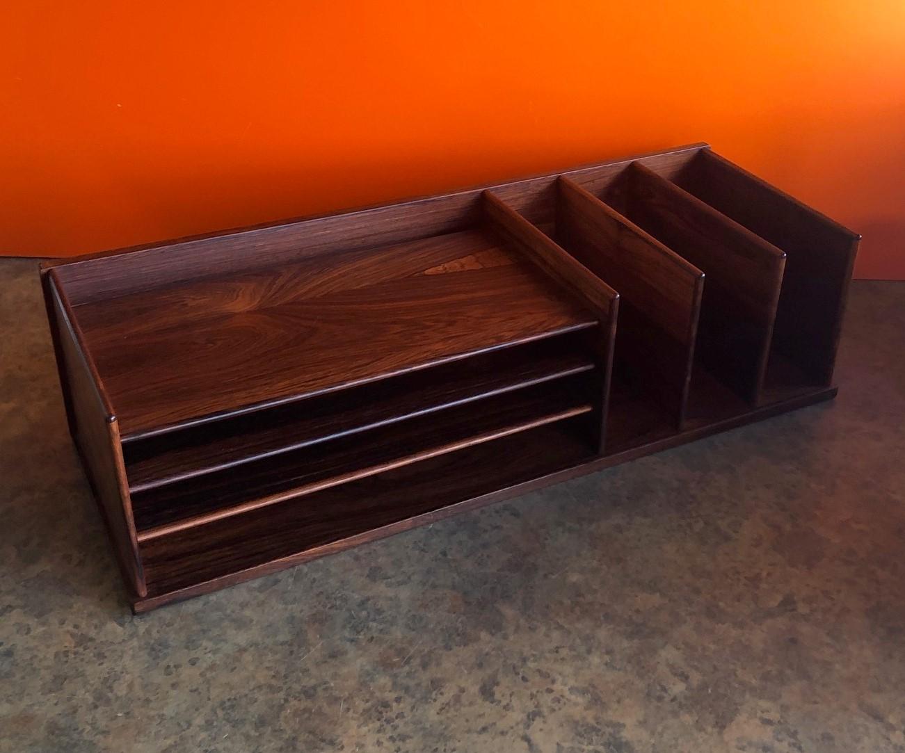 Mid-Century Modern Danish Modern Desk Organizer or Letter Tray in Rosewood by Georg Petersens