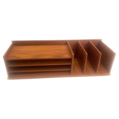 Danish Modern Desk Organizer Letter Tray in Teak by Georg Petersens Møbelfabrik