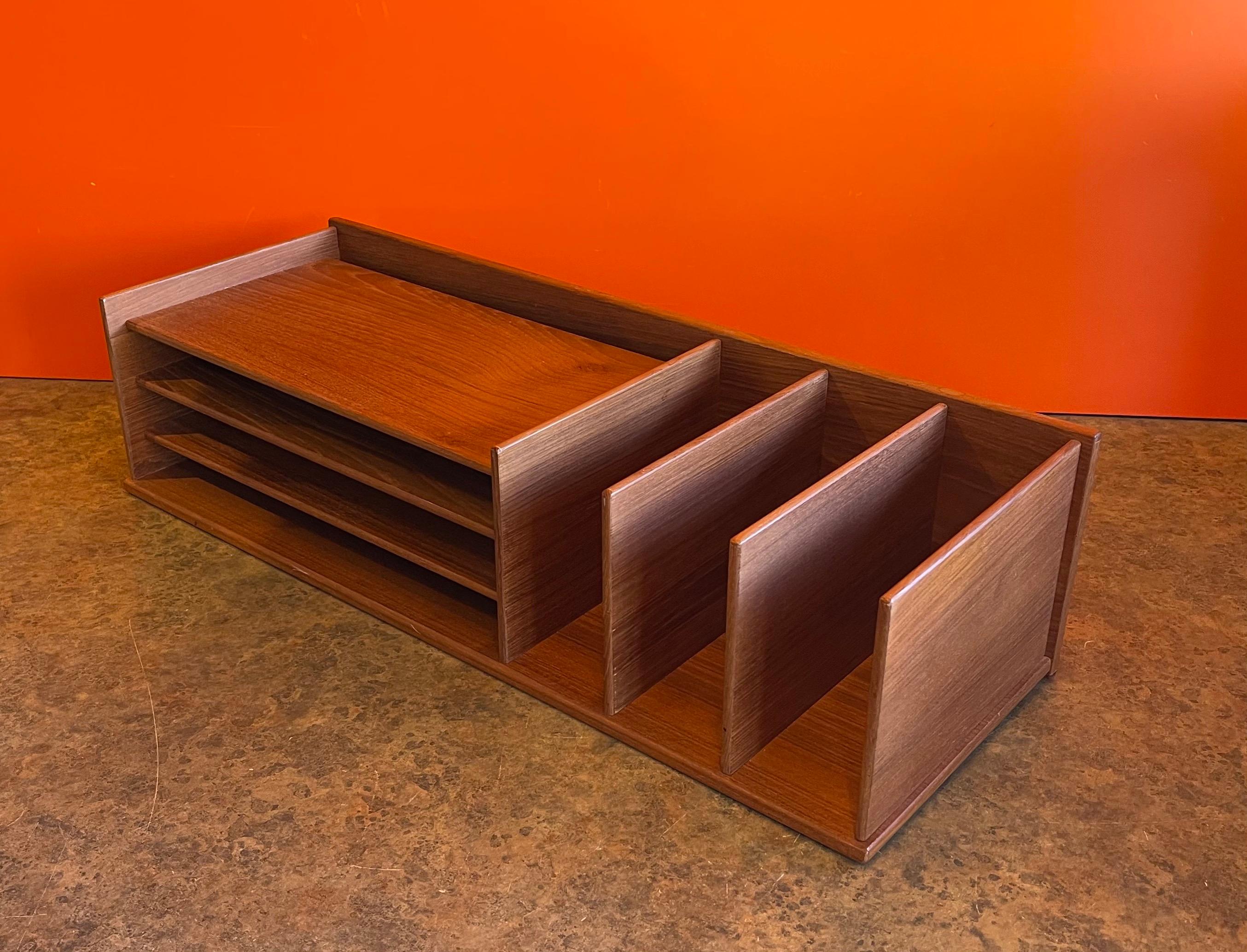 Danish Modern Desk Organizer Letter Tray in Teak by Georg Petersens Møbelfabrik 4