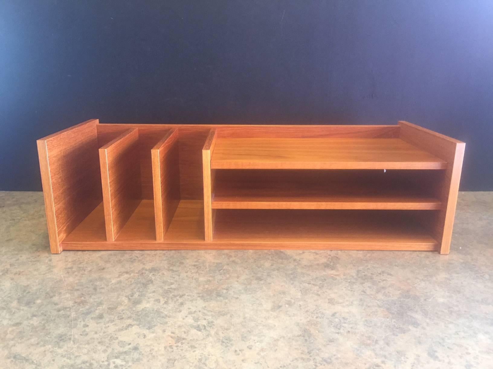 Mid-Century Modern Danish Modern Desk Organizer or Letter Tray in Teak