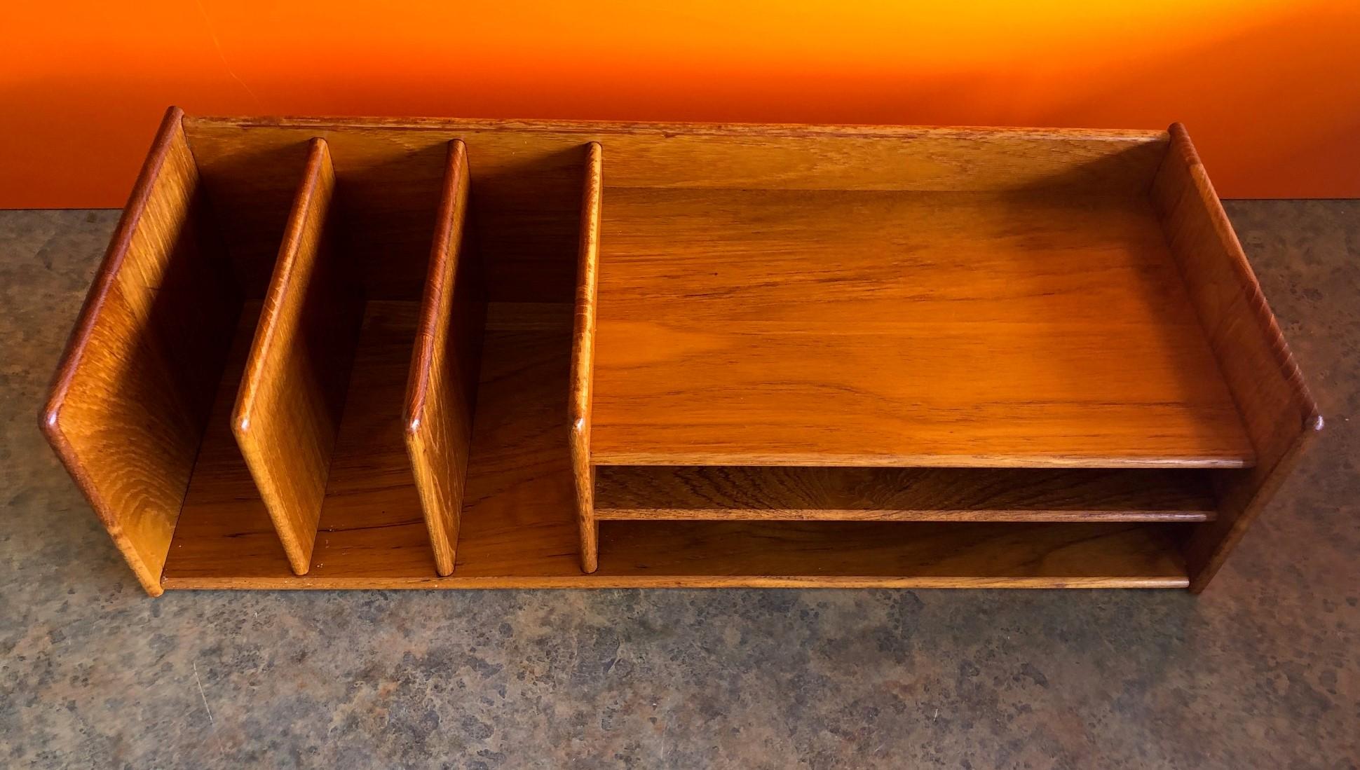 Mid-Century Modern Danish Modern Desk Organizer / Letter Tray in Teak