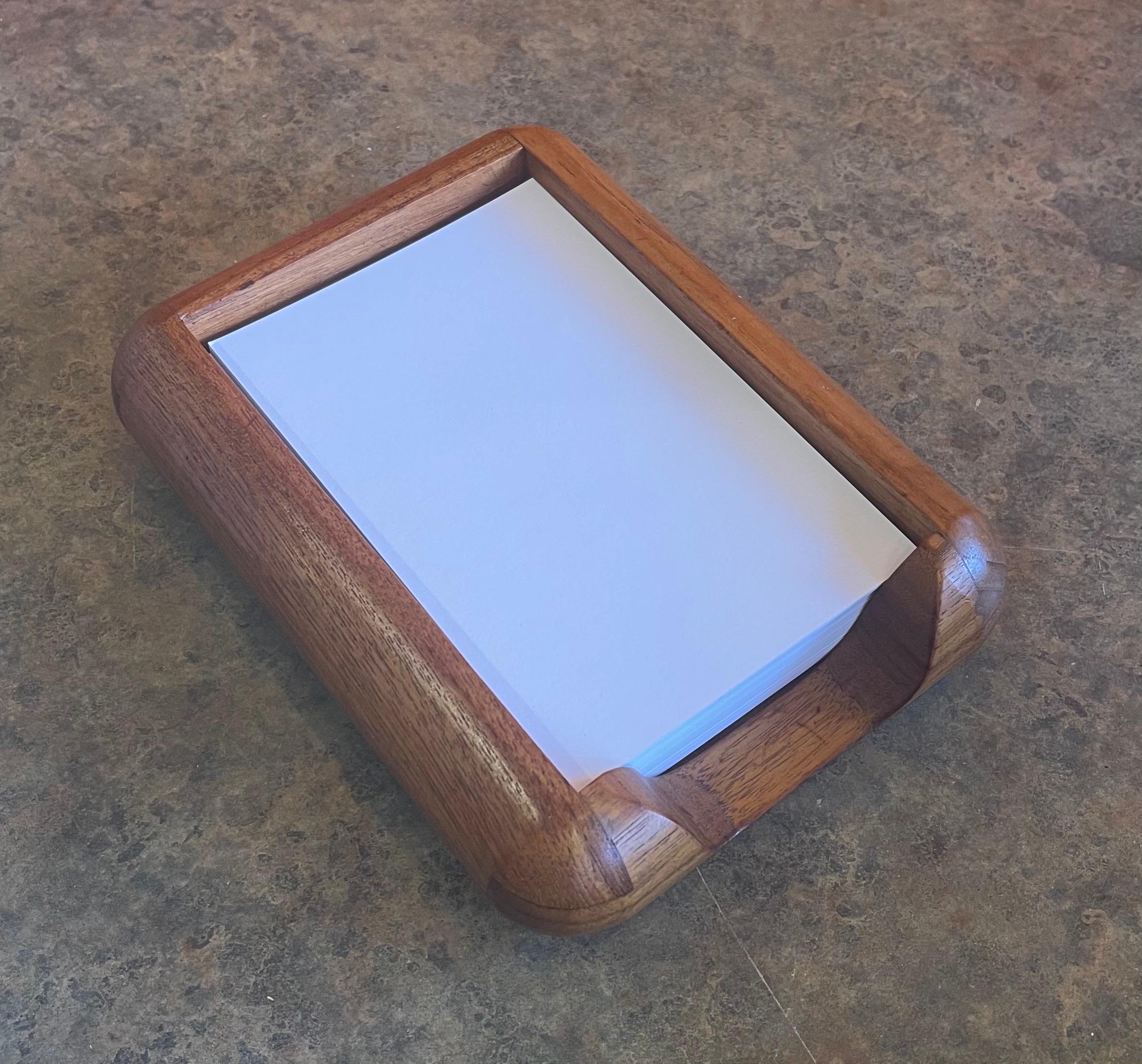 Danish Modern Desk Paper Tray in Teak In Good Condition For Sale In San Diego, CA