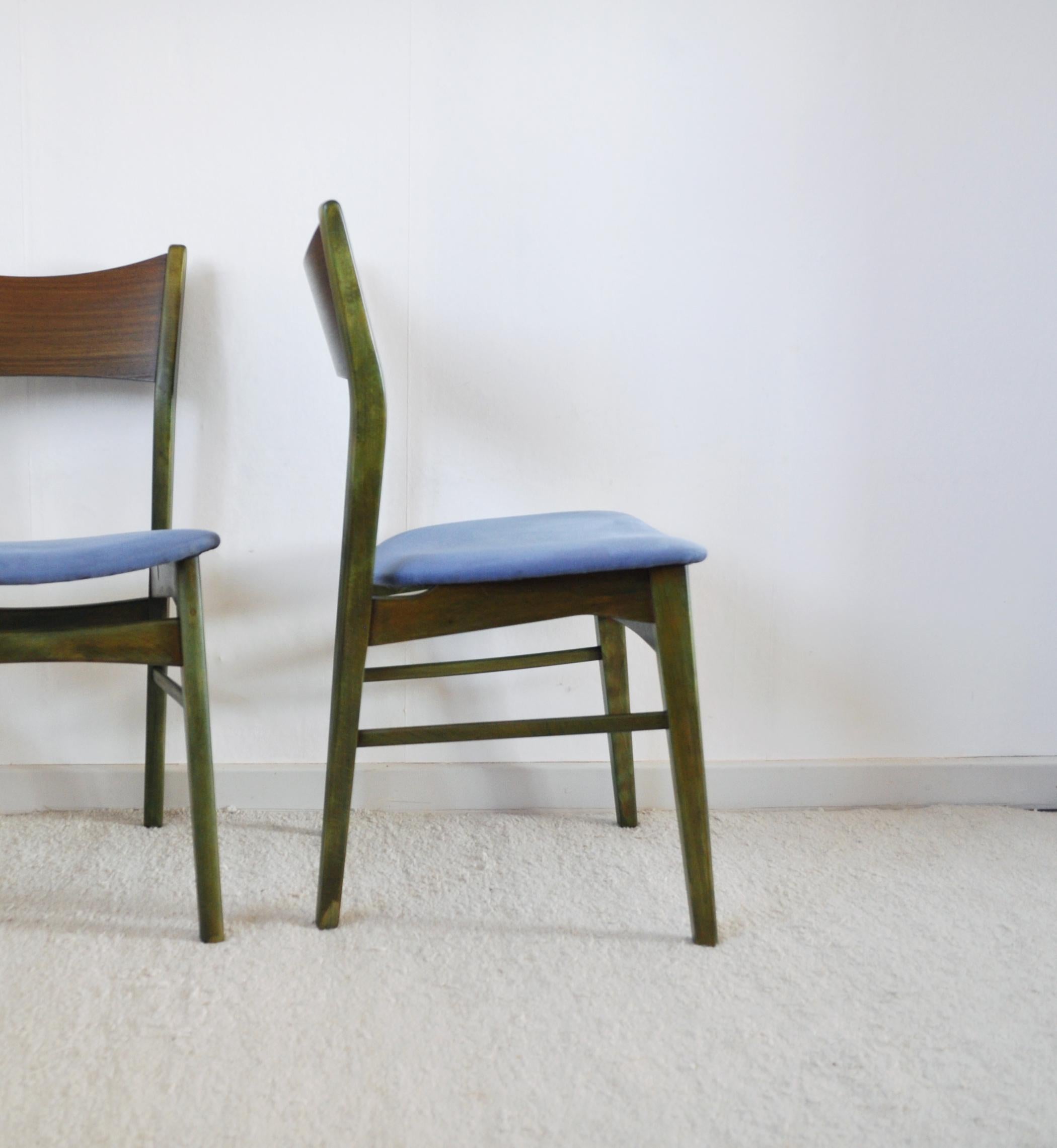 Danish Modern Dining Chair Stained in an Emerald Color, 1960s In Good Condition For Sale In Vordingborg, DK