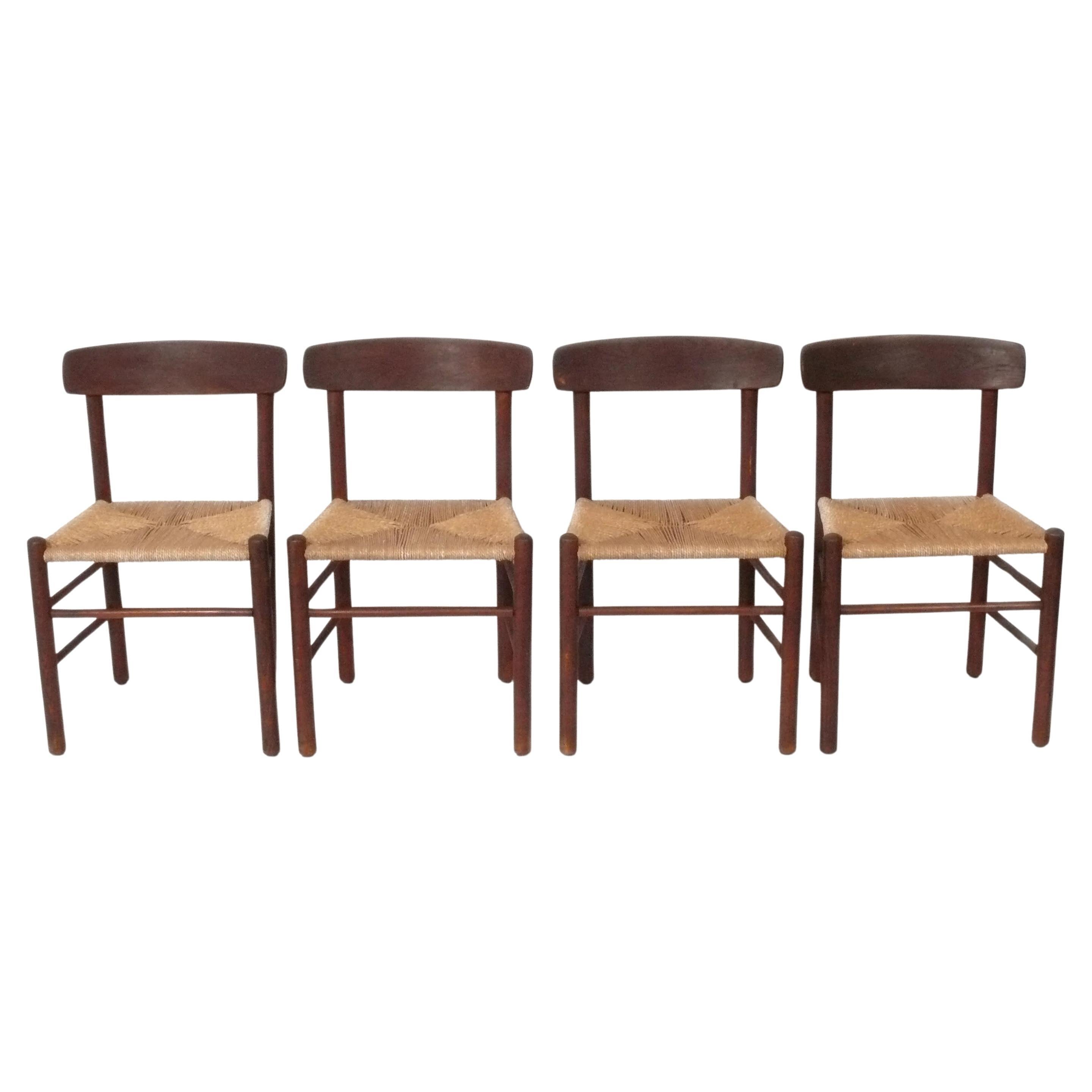 Sillas de comedor modernas danesas atribuidas a Borge Mogensen