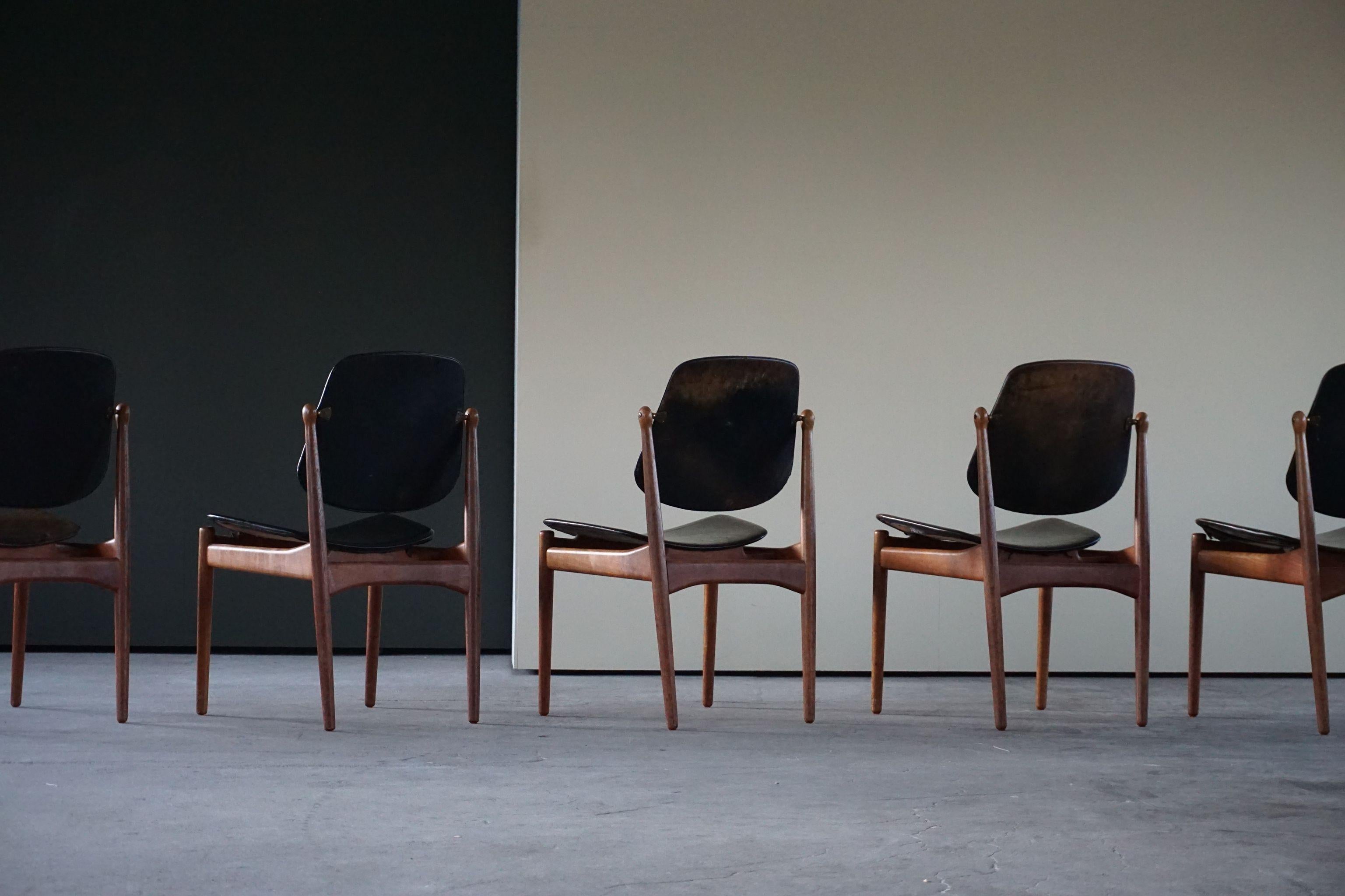 Danish Modern Dining Chairs by Arne Vodder for France & Søn, Set of 5 7