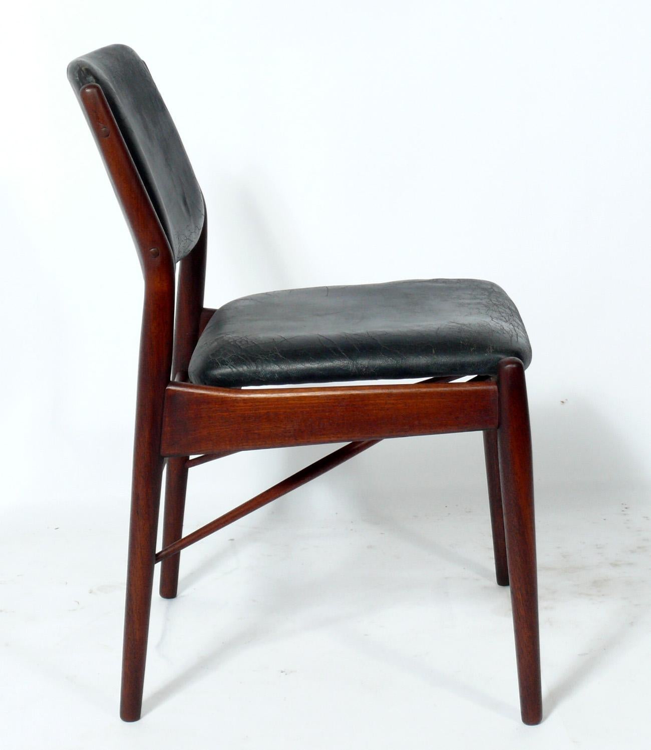 Mid-20th Century Danish Modern Dining Chairs by Arne Vodder Set of Ten For Sale