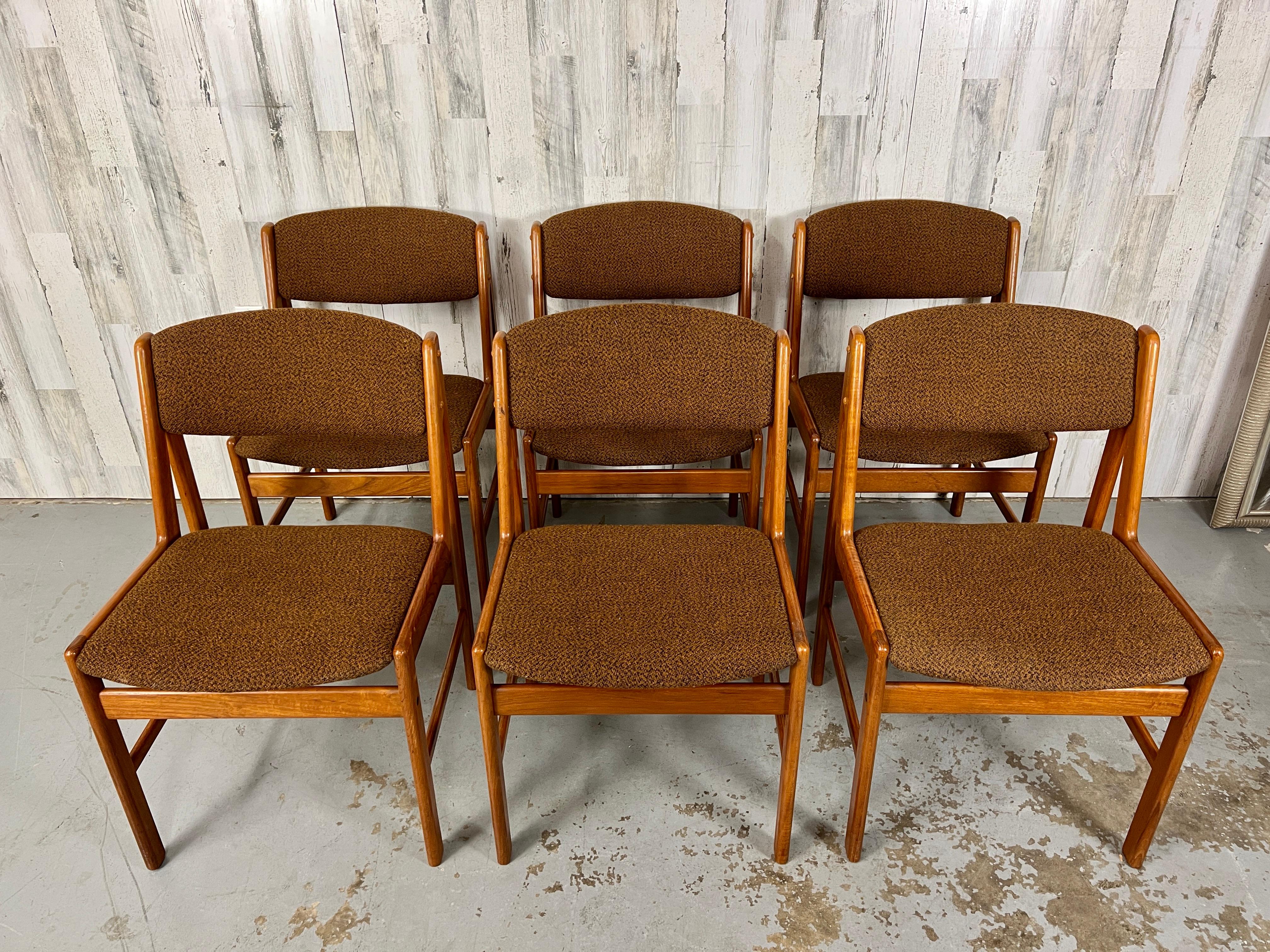 Upholstery Danish Modern Dining Chairs by Artfurn, Denmark For Sale