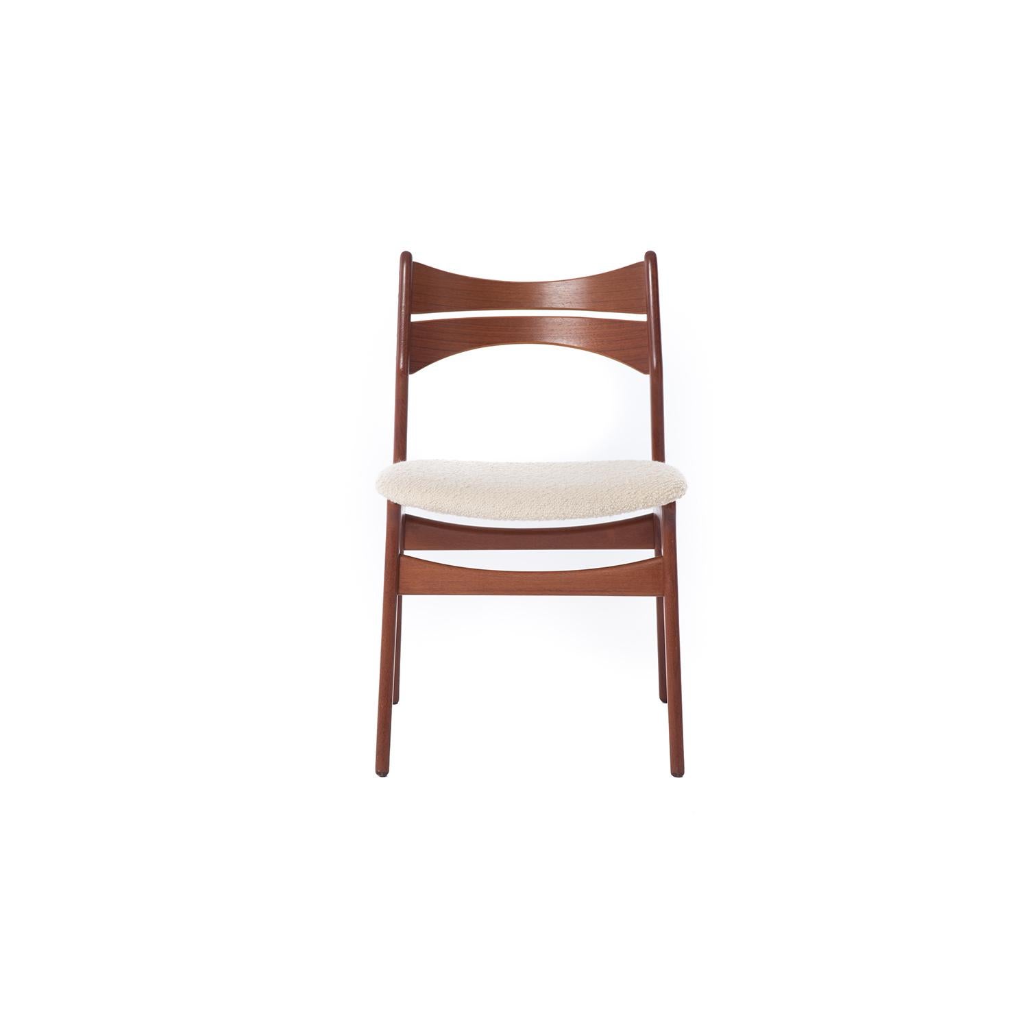 Wool Danish Modern Dining Chairs by Erik Buch, Set of Six