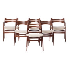 Danish Modern Dining Chairs by Erik Buch, Set of Six