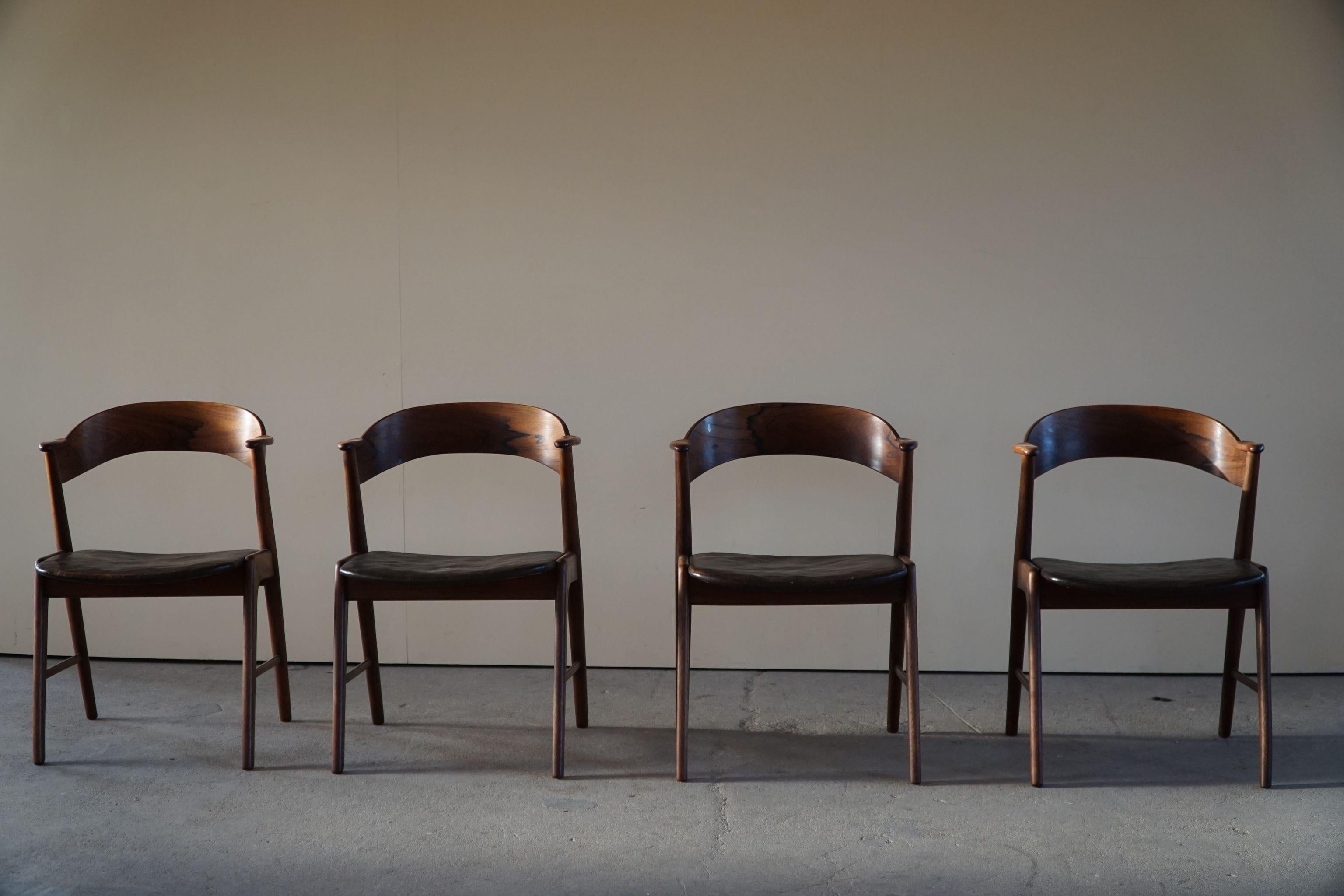 Danish Modern Dining Chairs by Kai Kristiansen for Korup, Model 32 in Rosewood 9